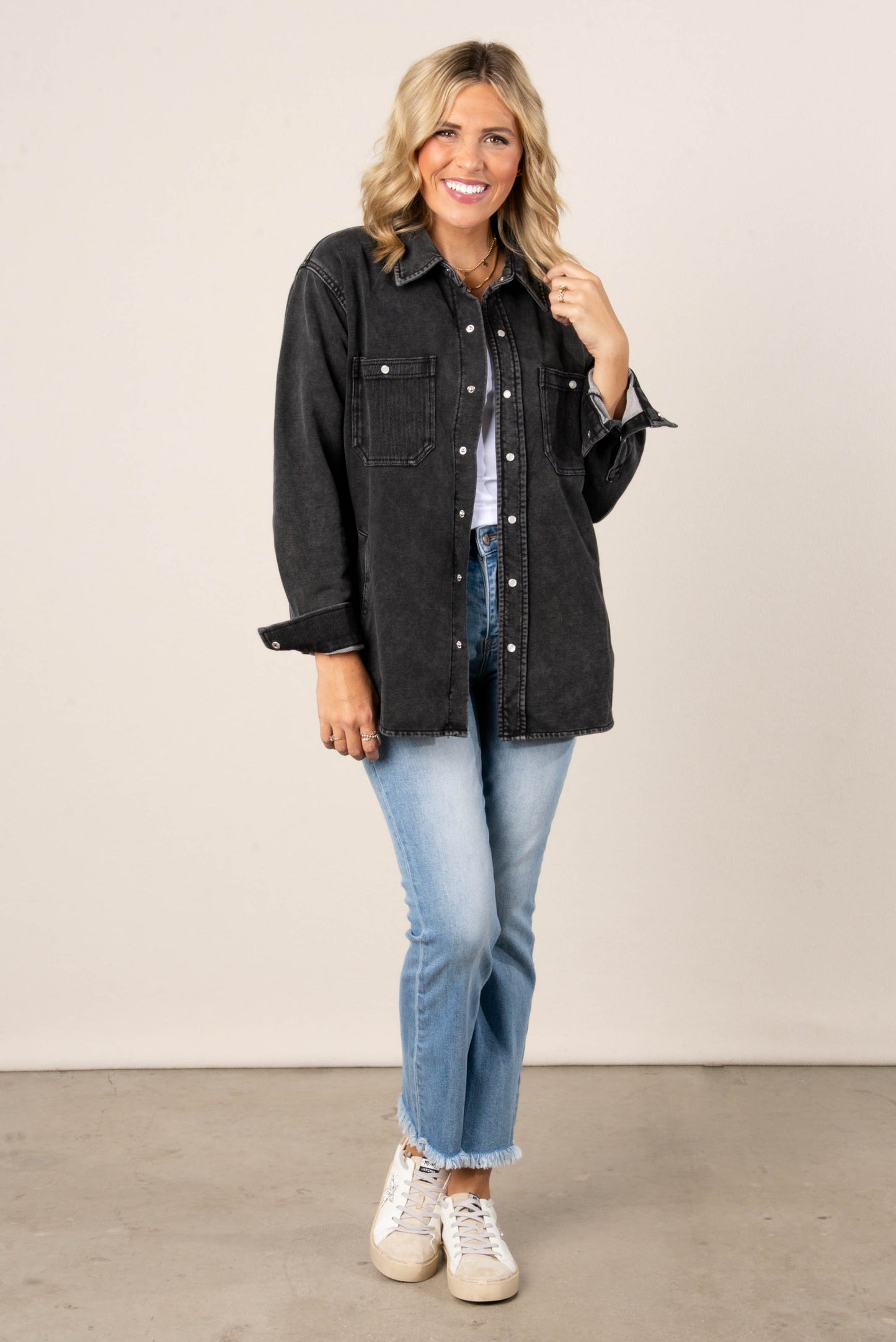 The Heritage Washed Snap Up Denim Shacket