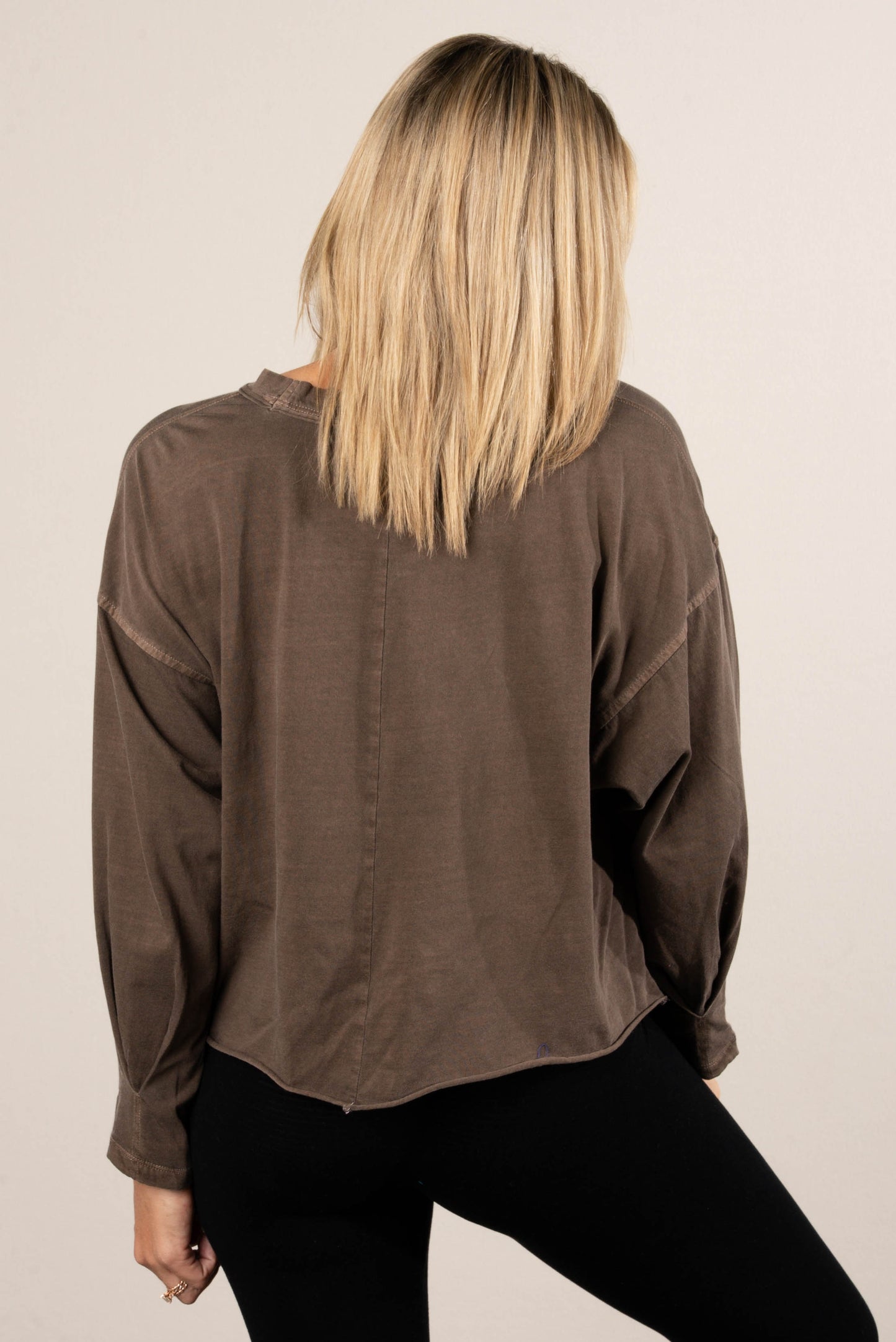 Free Spirit Washed Pleated Cuff Tee