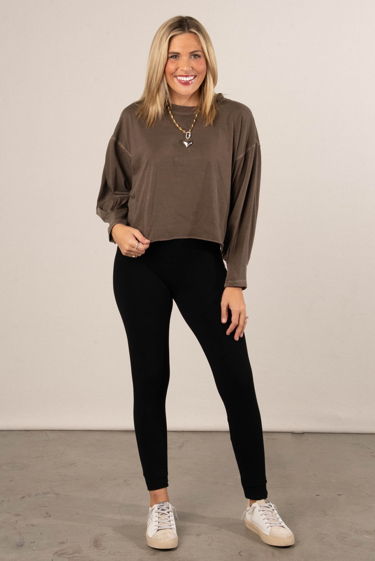 Free Spirit Washed Pleated Cuff Tee