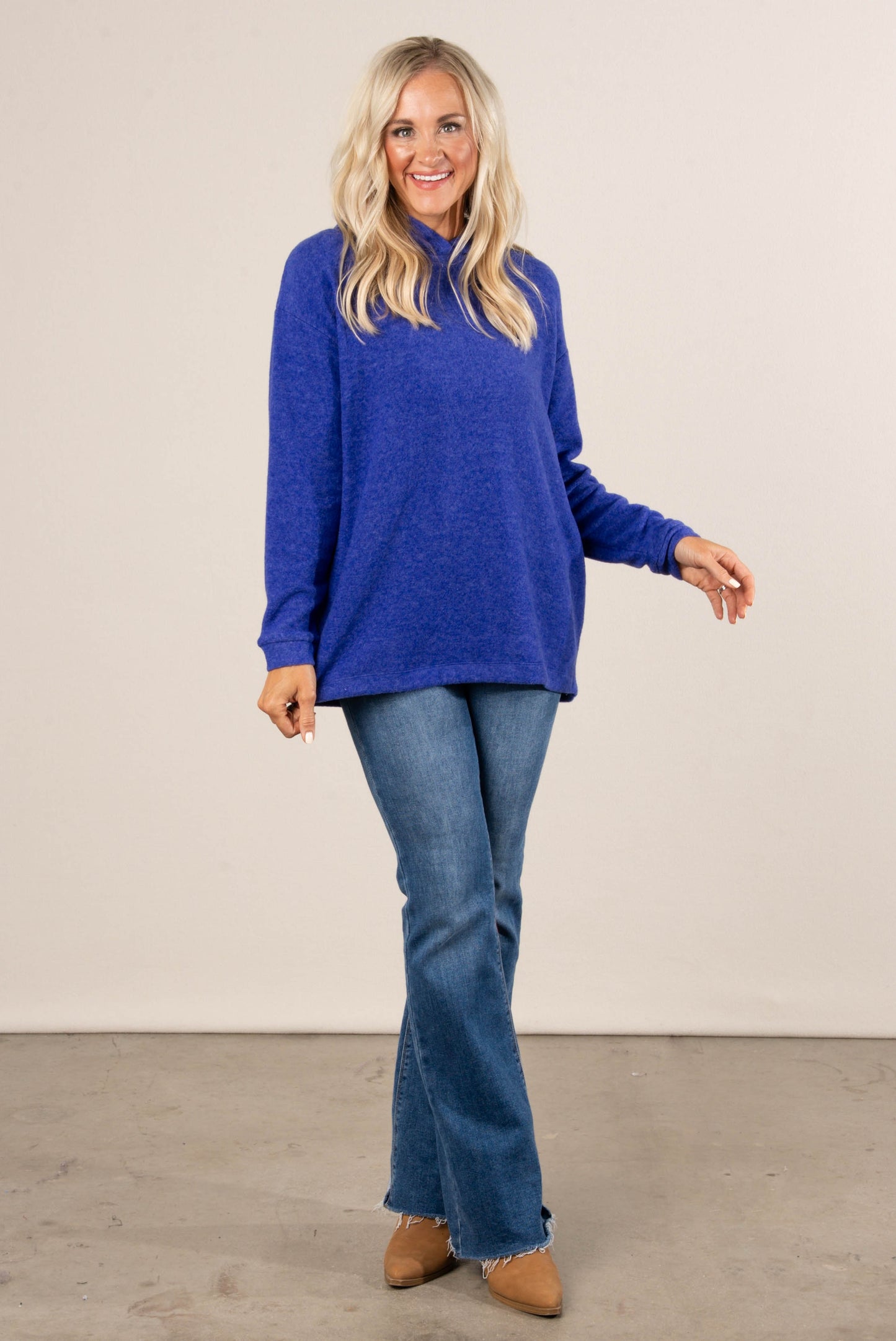 Brisk Morning Brushed Melange Hooded Top