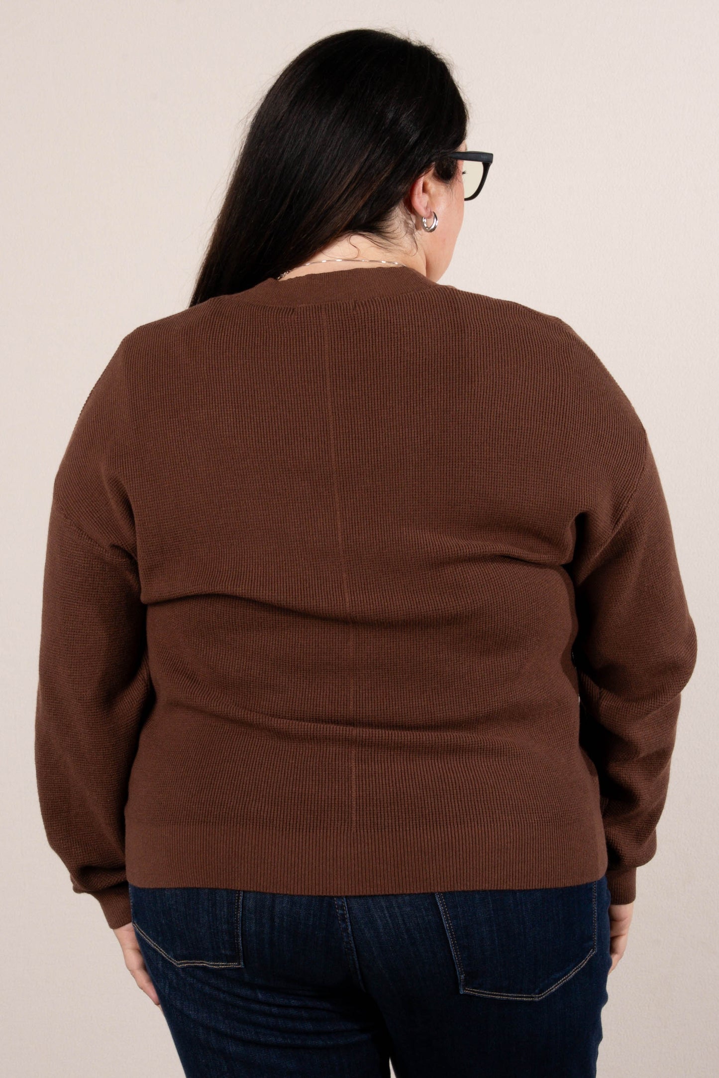 Falling Leaves Mini Waffle Knit Sweater Cardigan