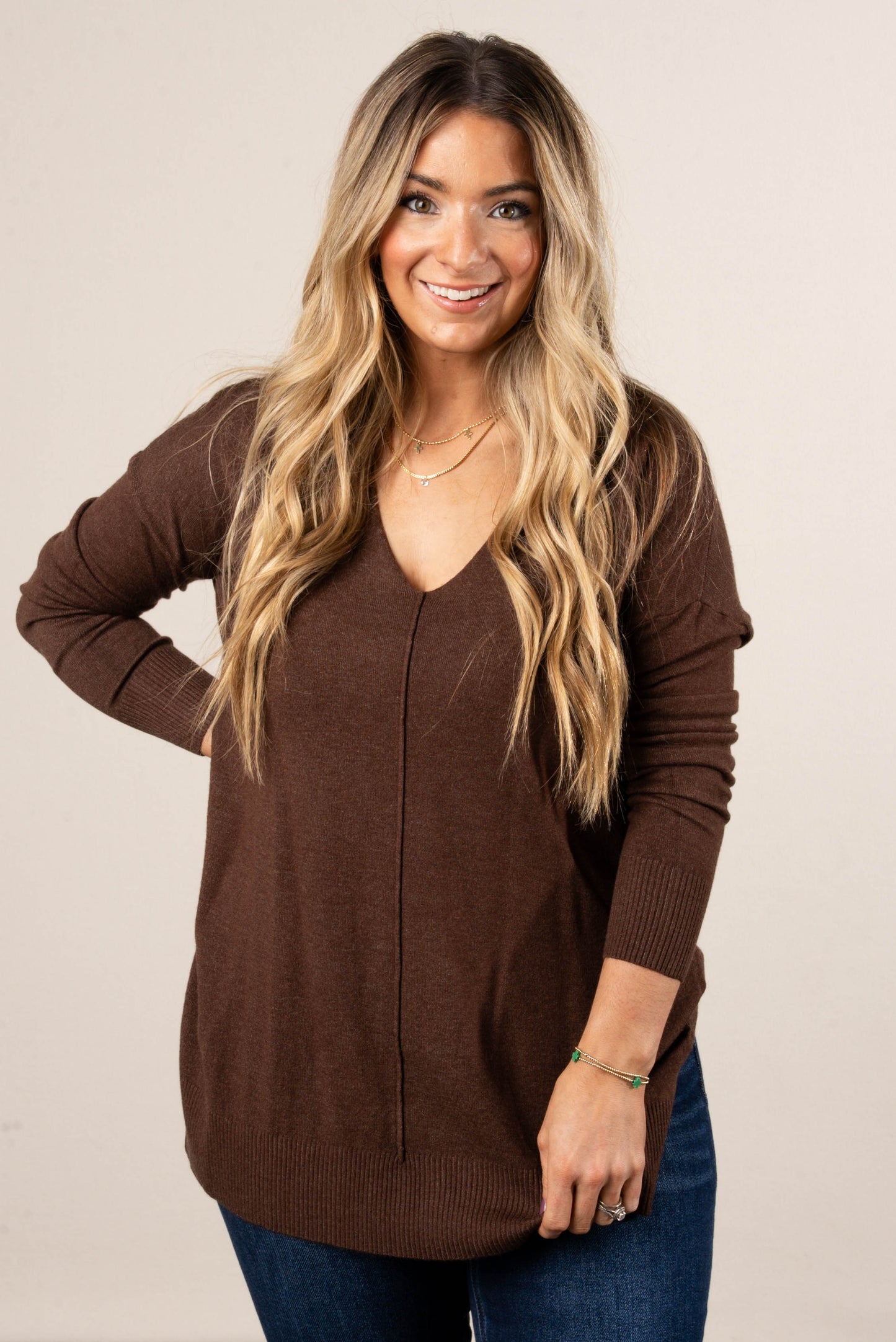 Piper Drop Shoulder Front Seam Sweater