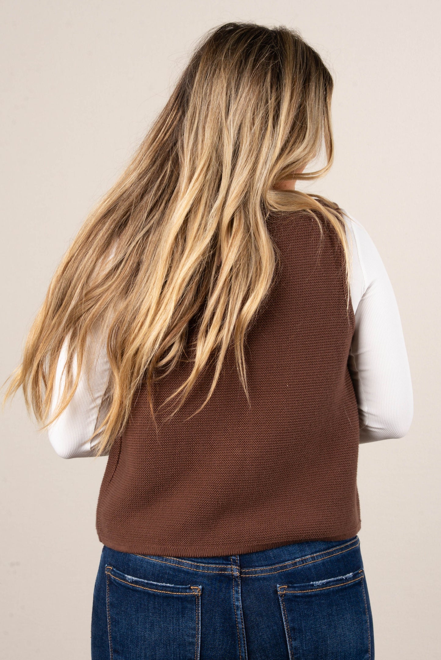 Fallen Leaves Tie Front Sweater Vest
