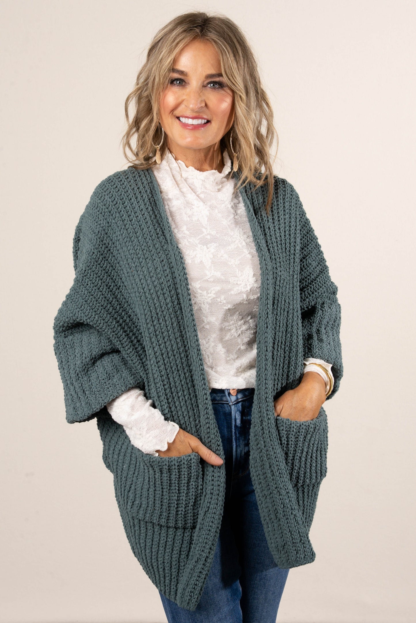 Harvest Hues Rib Knit Open Front Cardigan