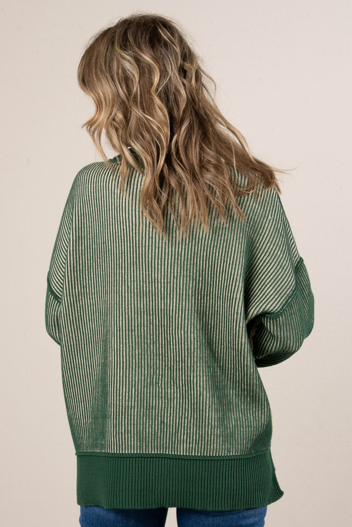 Serenade Two-Tone Rib Knit Sweater