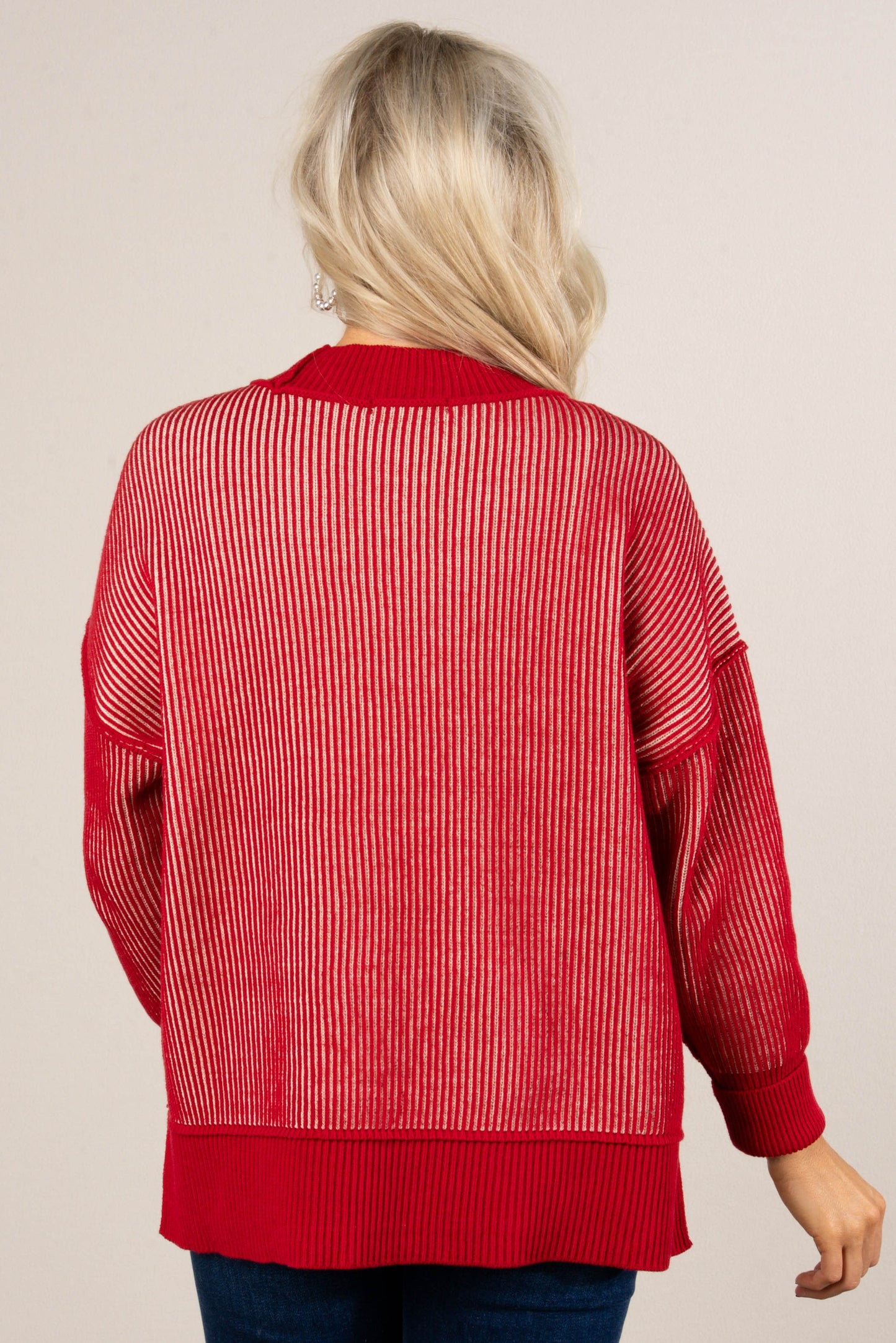 Serenade Two-Tone Rib Knit Sweater