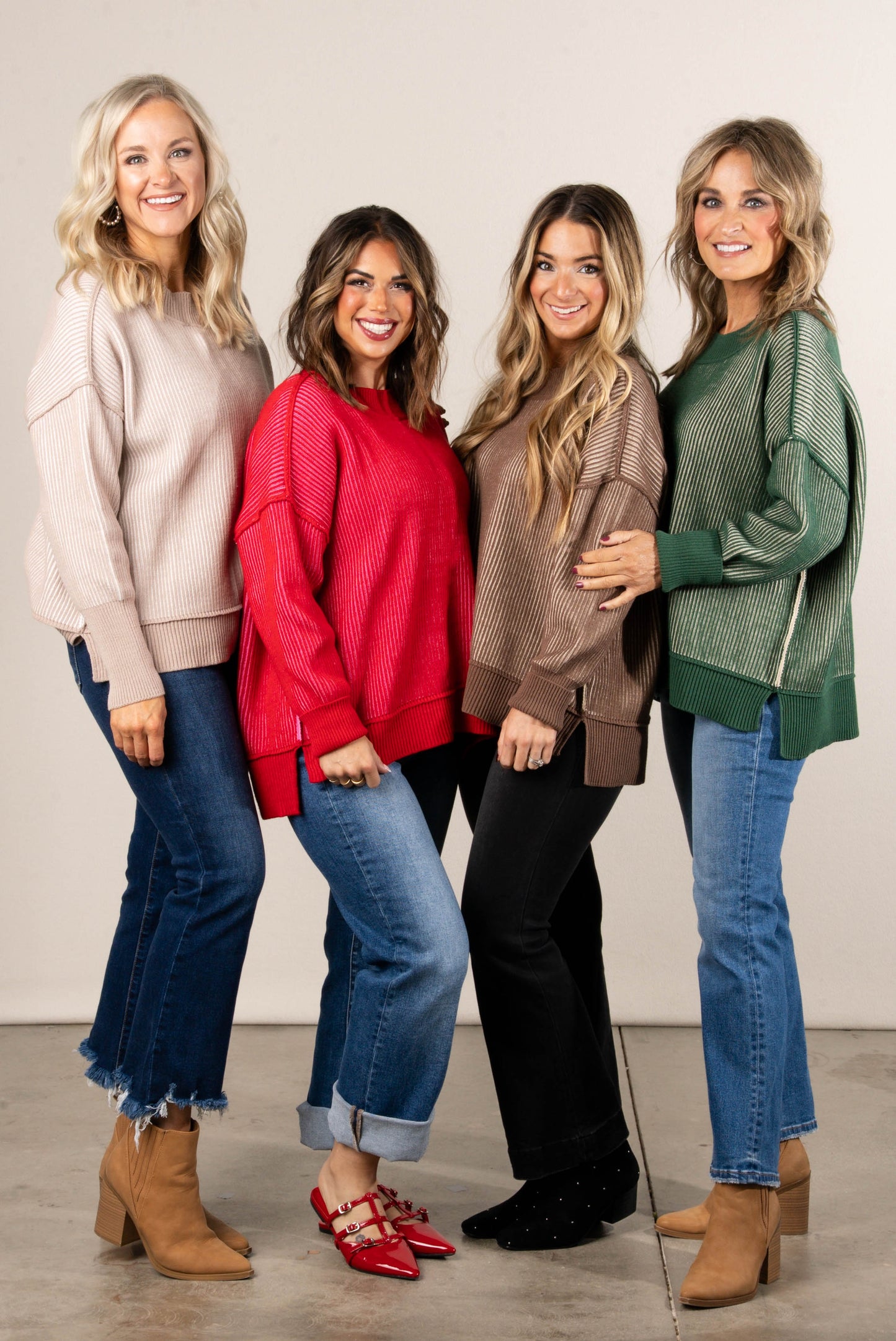 Serenade Two-Tone Rib Knit Sweater