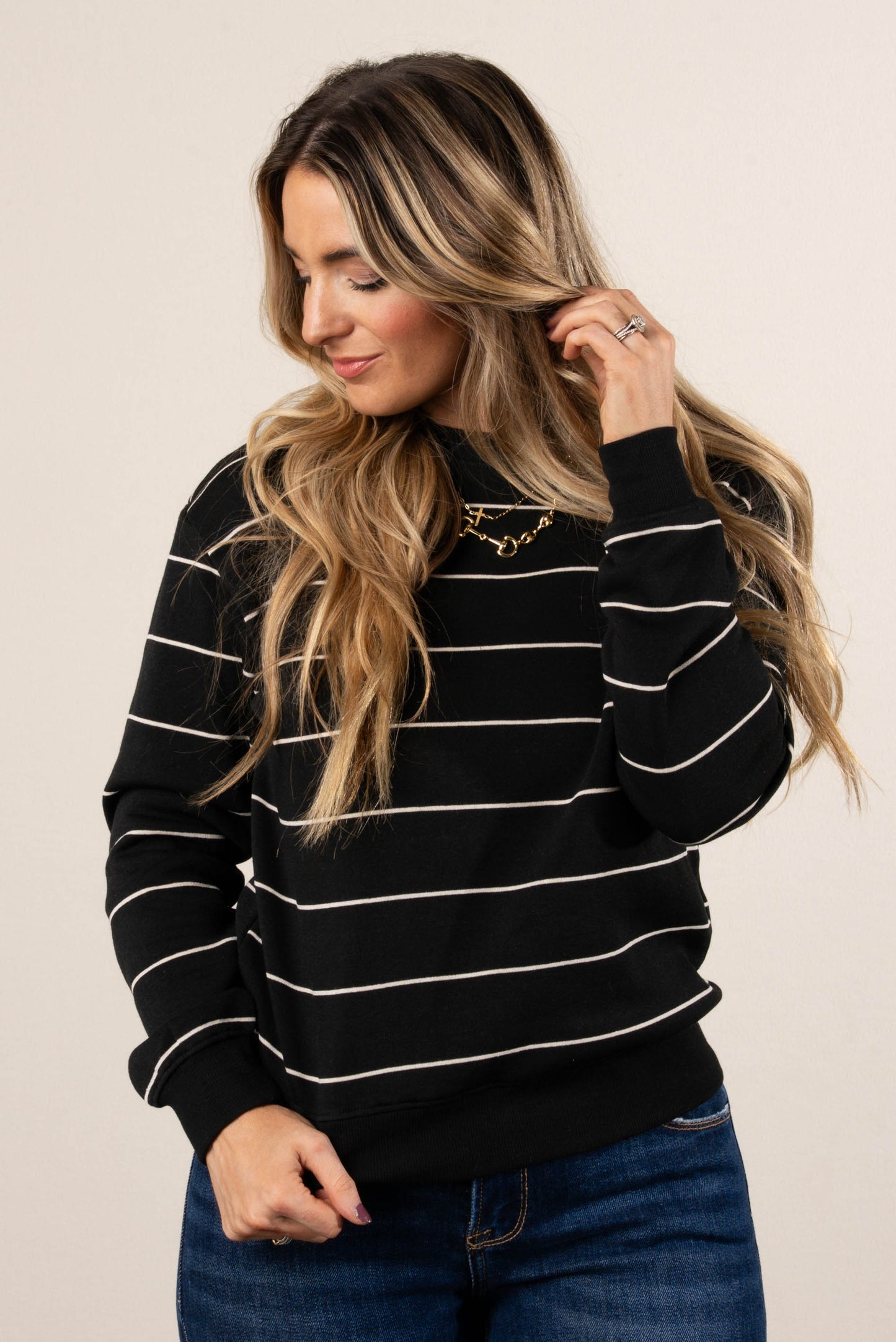 Weekender Striped French Terry Pullover