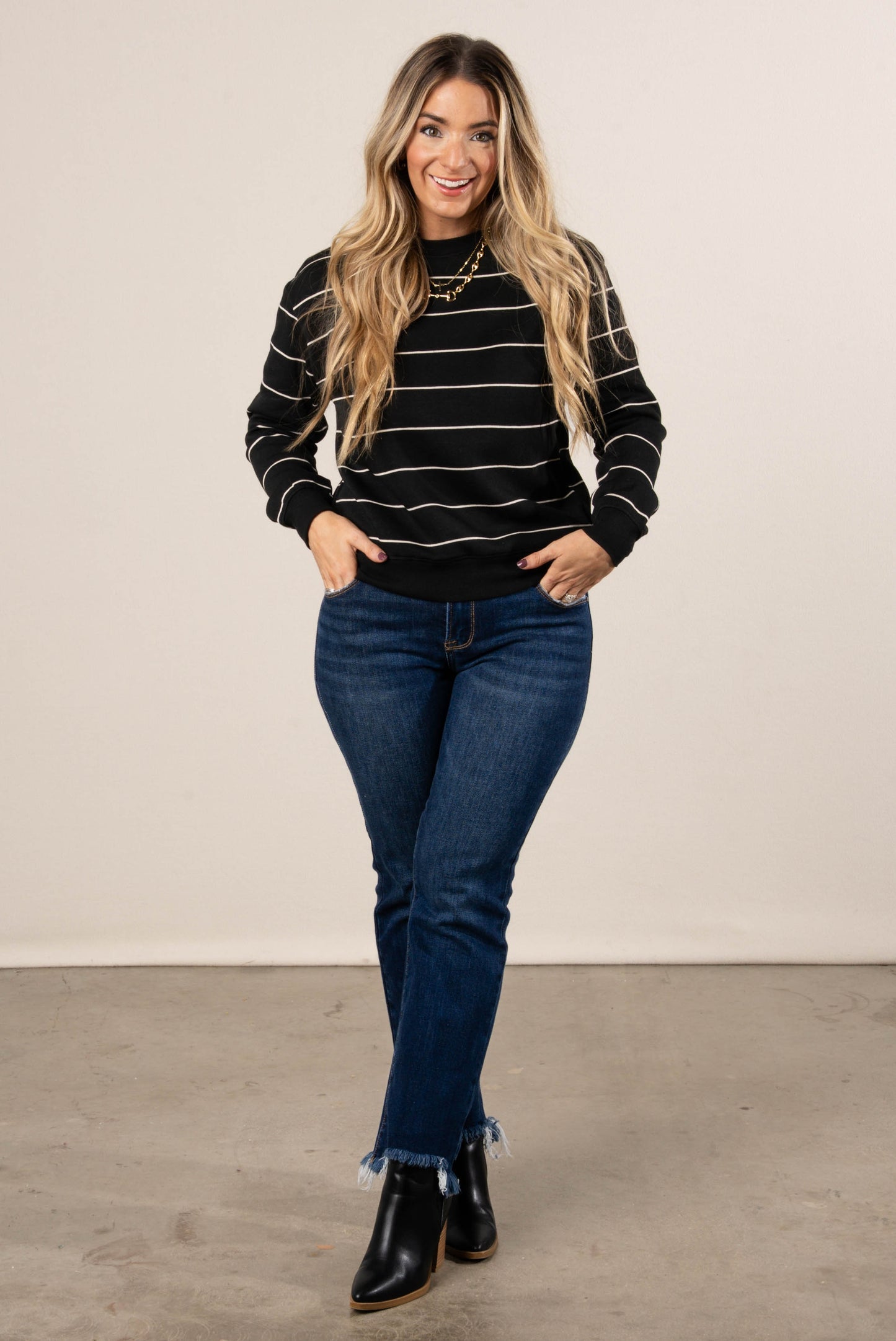 Weekender Striped French Terry Pullover