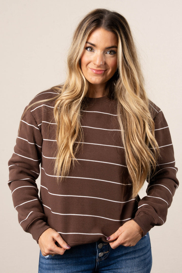 Weekender Striped French Terry Pullover