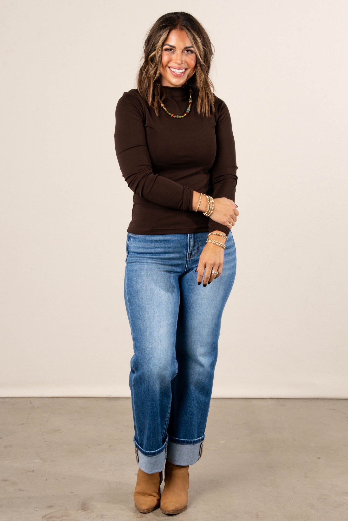 Keep Things Simple Mock Neck Top
