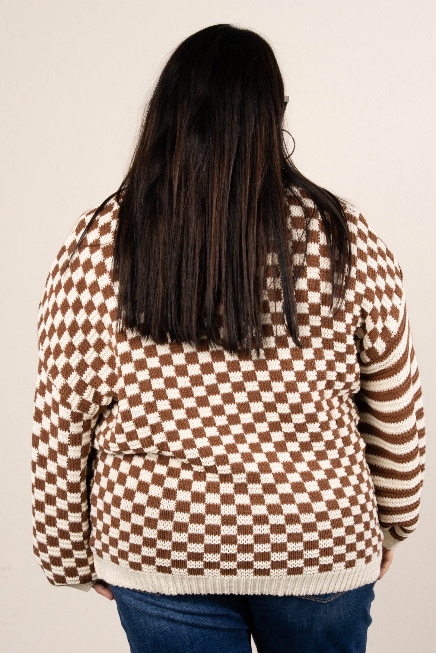 Tawny Mixed Pattern Drop Shoulder Sweater