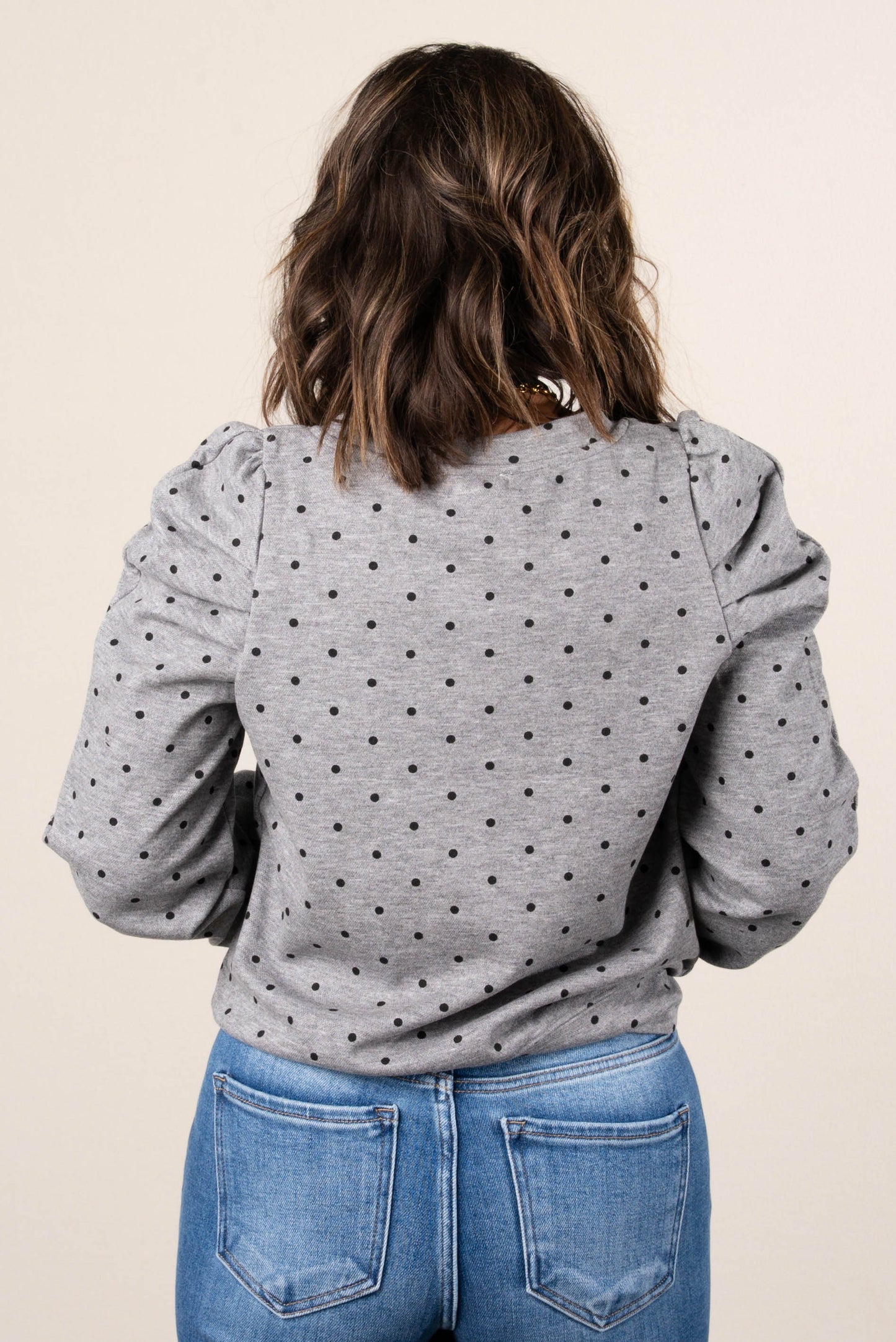 Calliope Polka Dot Pleated Shoulder Top