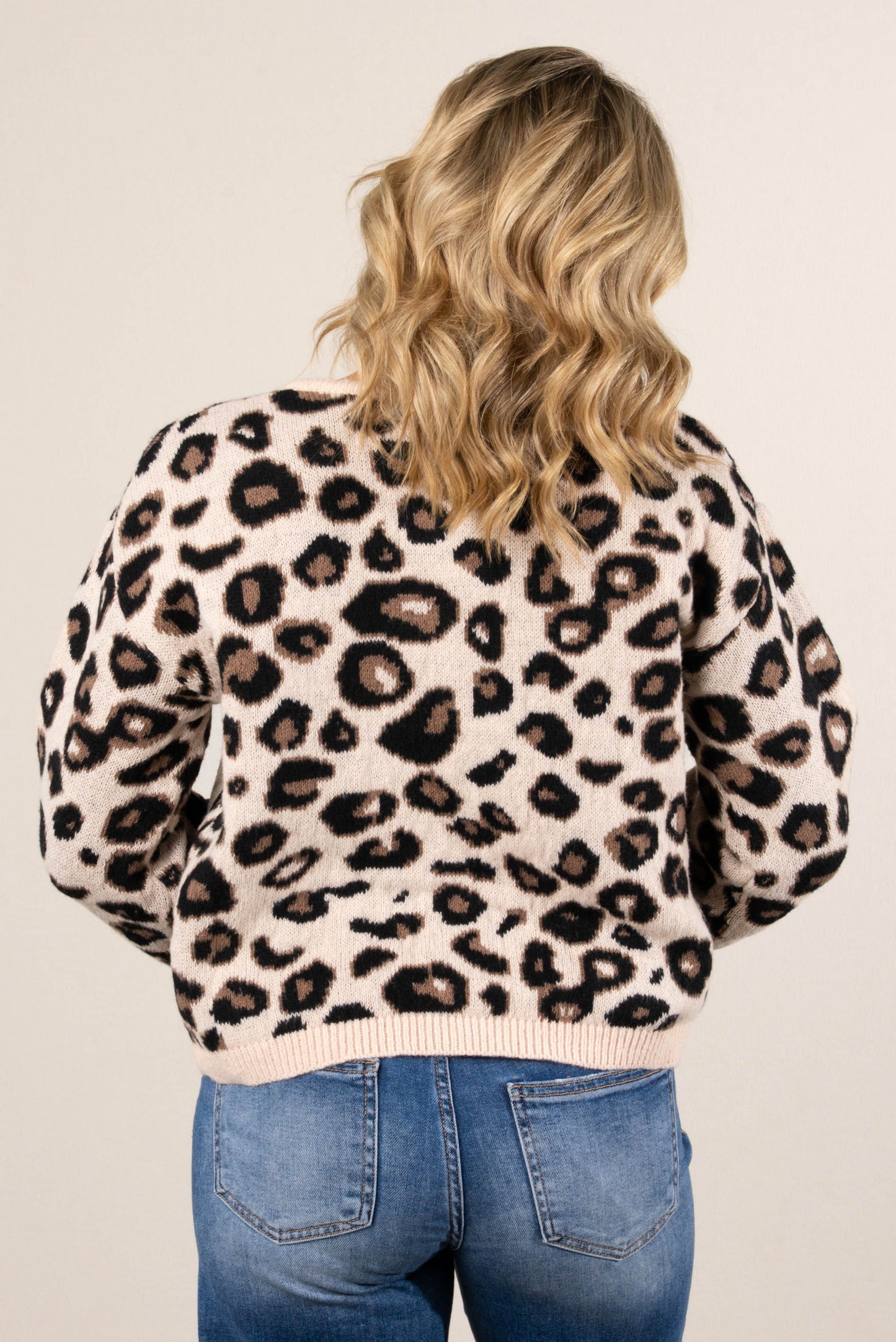 Wild Heart Leopard Gold Button Sweater Cardigan