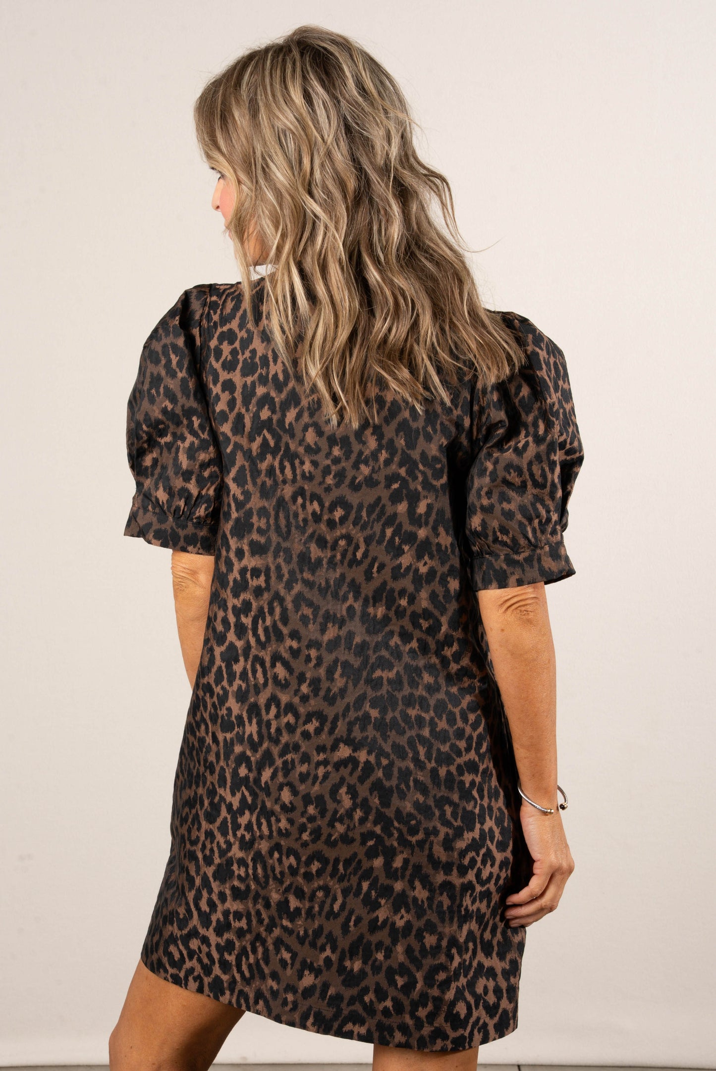 Fierce Elegance Leopard Button Up Shift Dress