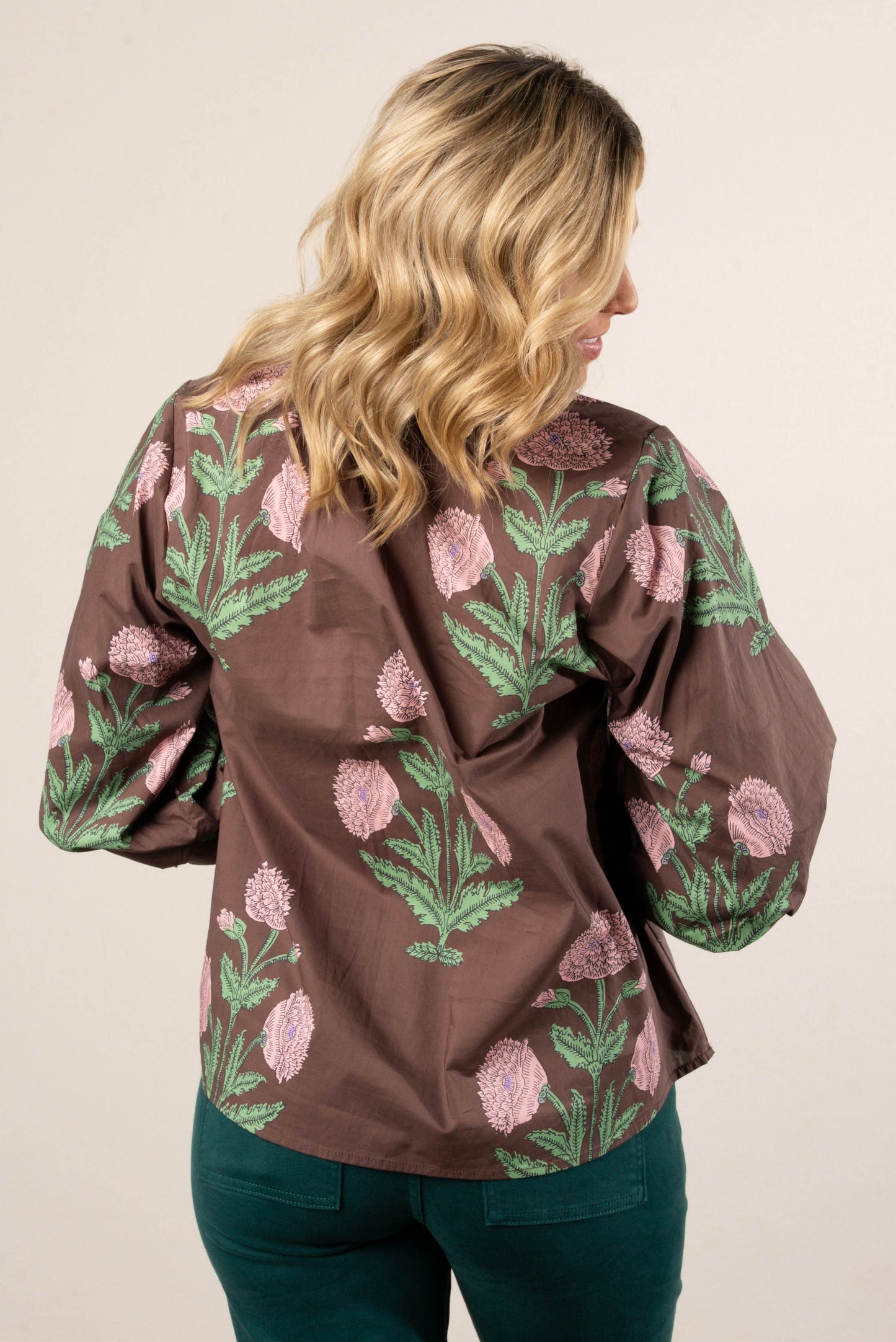 Bloom Story Floral Frill Neck Blouse