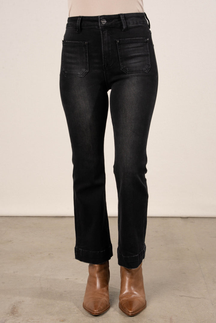 Risen Denim | Raven High Rise Crop Flare Jeans