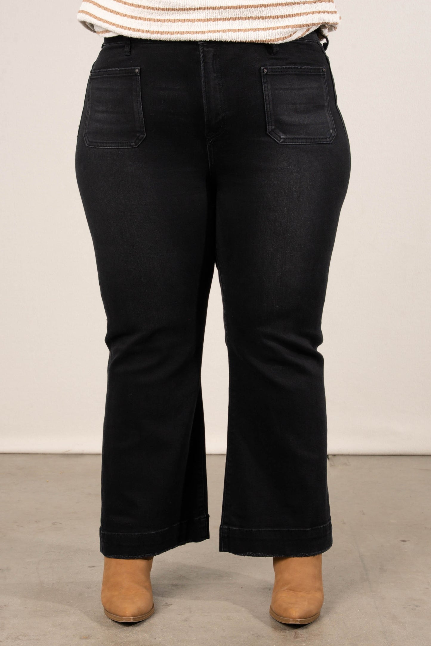 Risen Raven High Rise Crop Flare Jeans