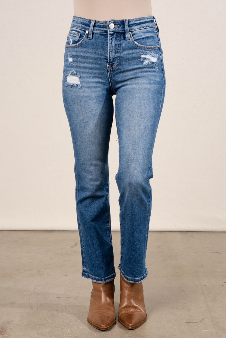 Risen Denim | Daisy High Rise Tummy Control Crop Bootcut Jeans