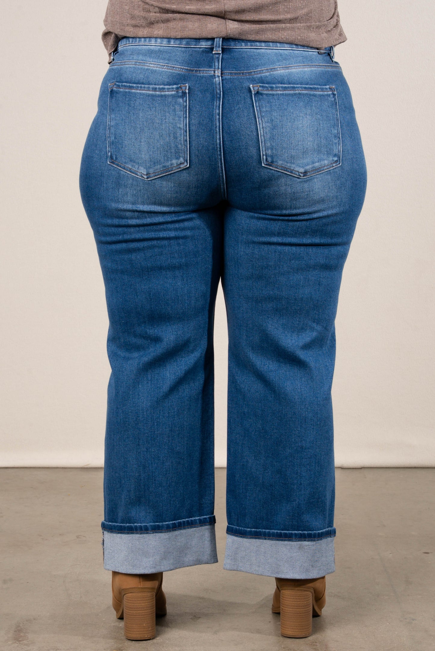 Risen Denim | Dakota Mid Rise Crop Cuffed Straight Leg Jeans