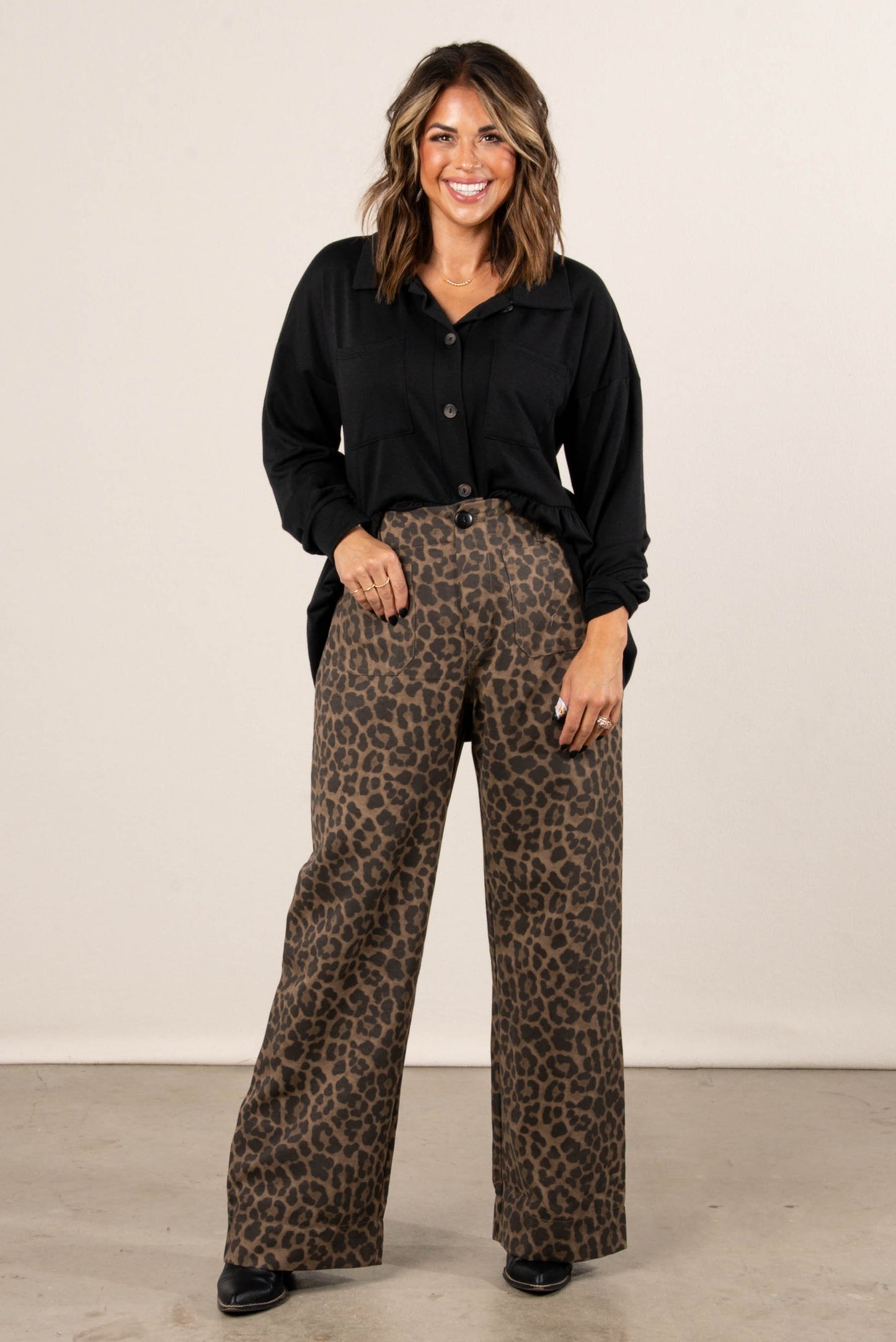 Carmen Leopard Wide Leg Pants