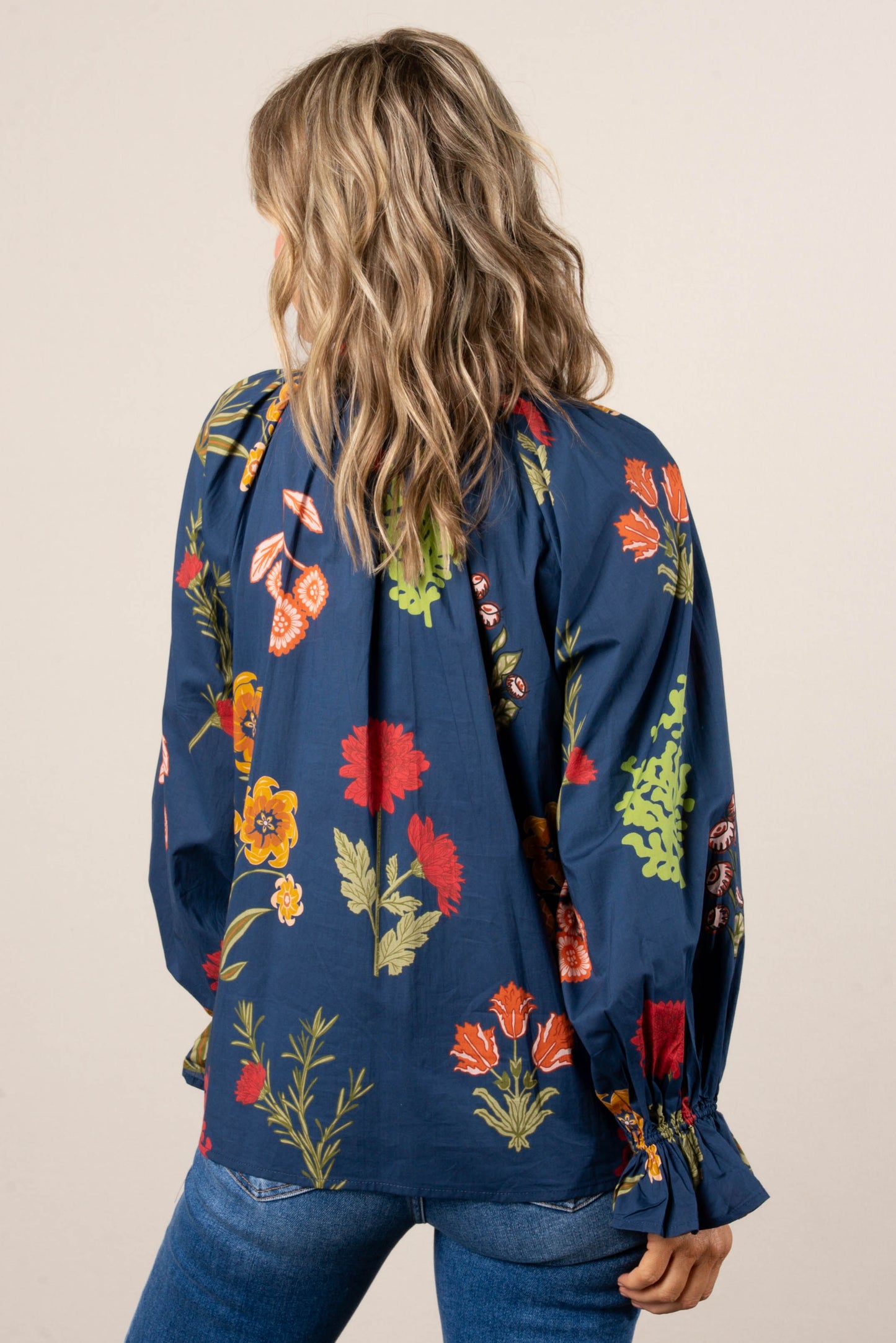 Fantasia Floral Split Neck Top
