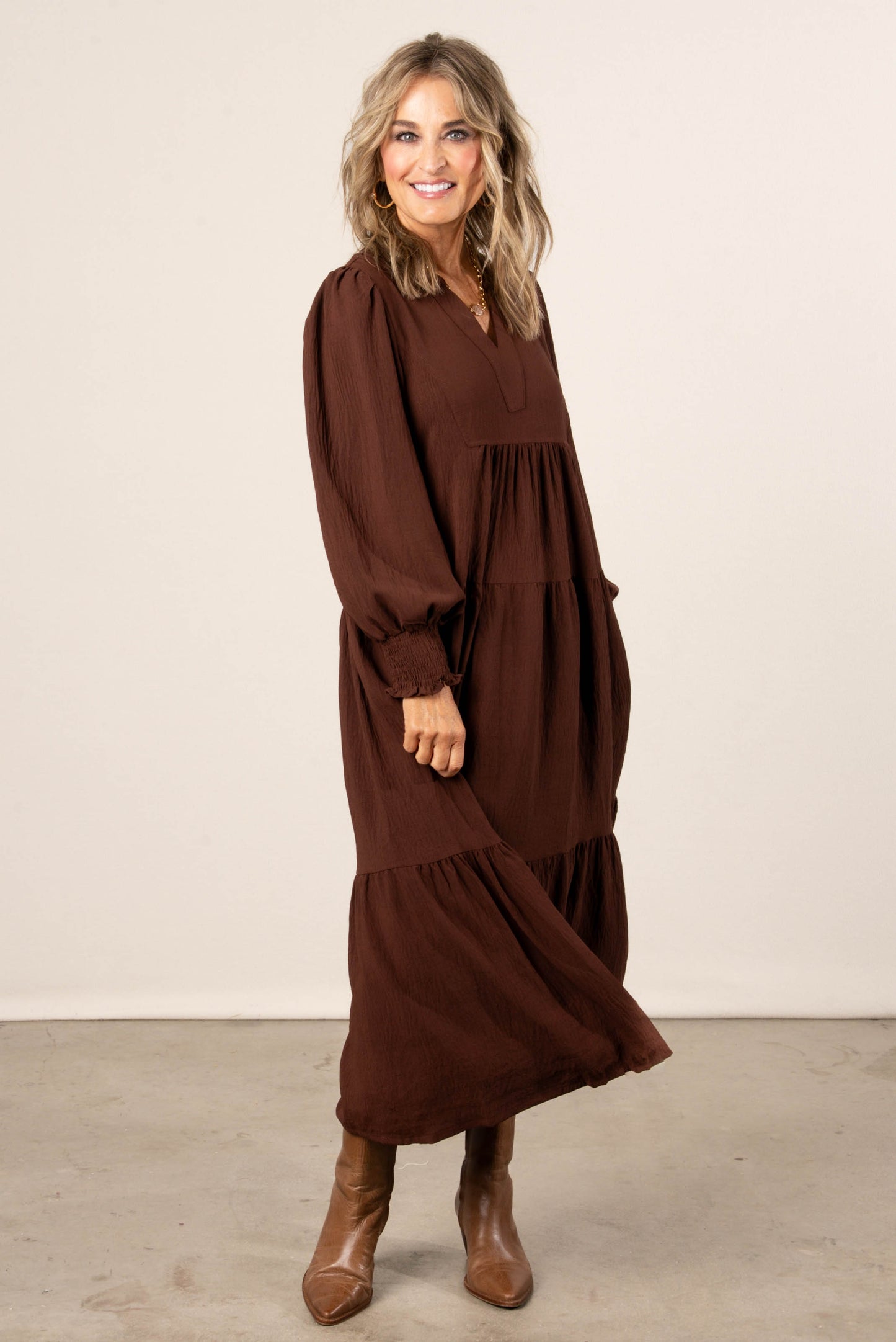 Embraceable You Tiered Midi Dress