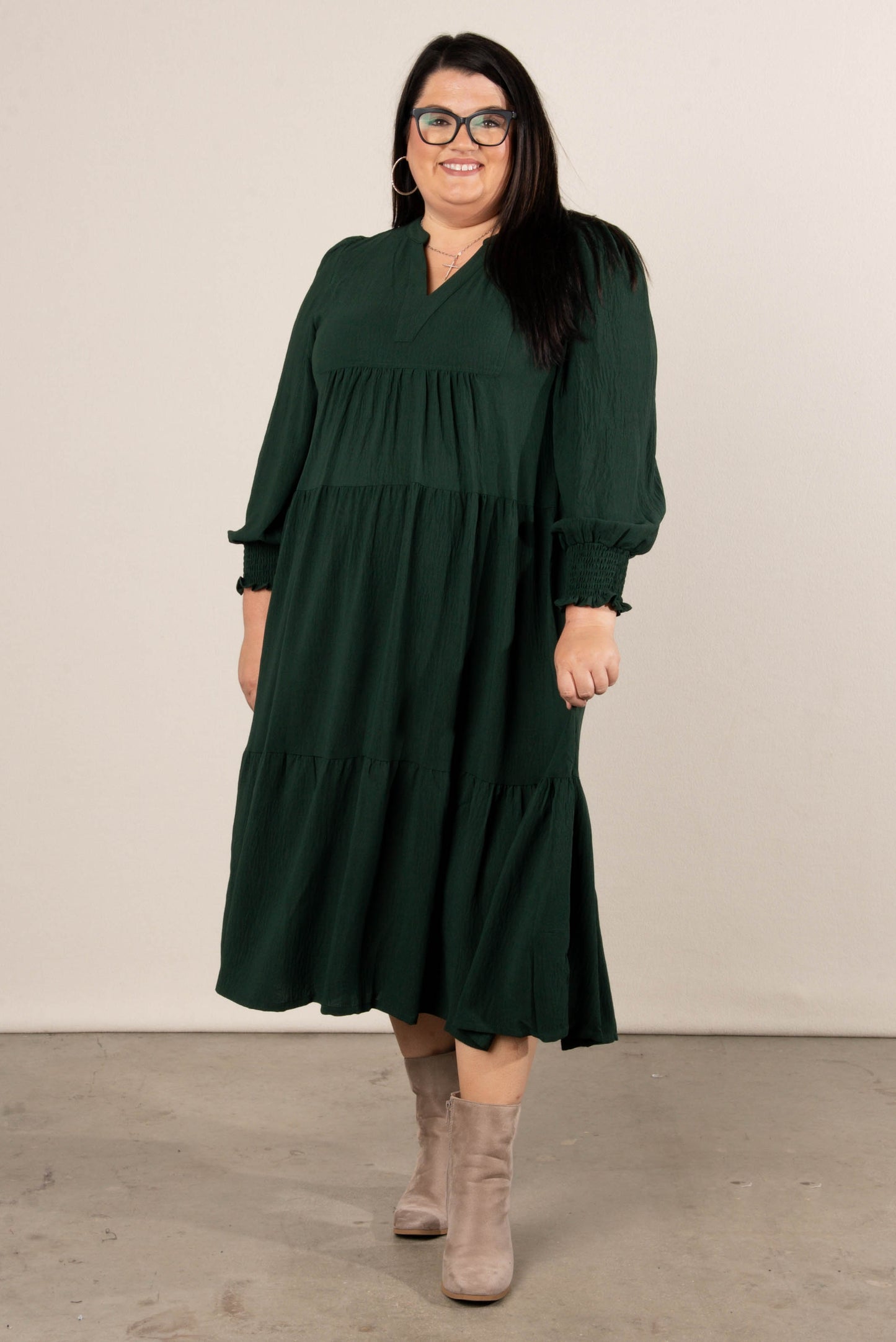 Embraceable You Tiered Midi Dress