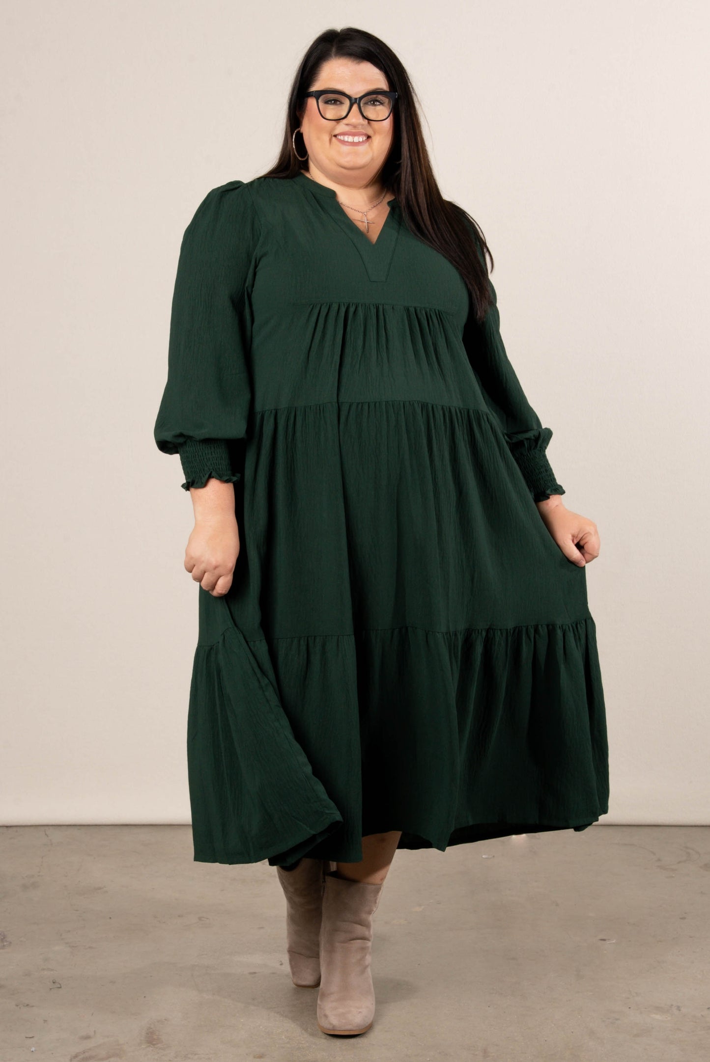 Embraceable You Tiered Midi Dress
