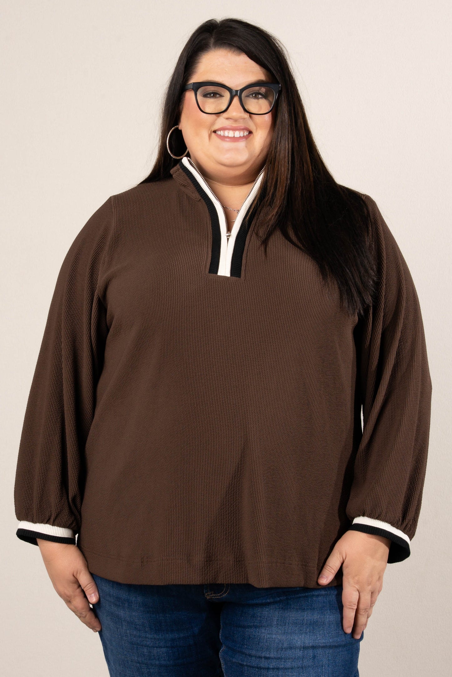 Riviera Contrast Trim Half Zip Pullover