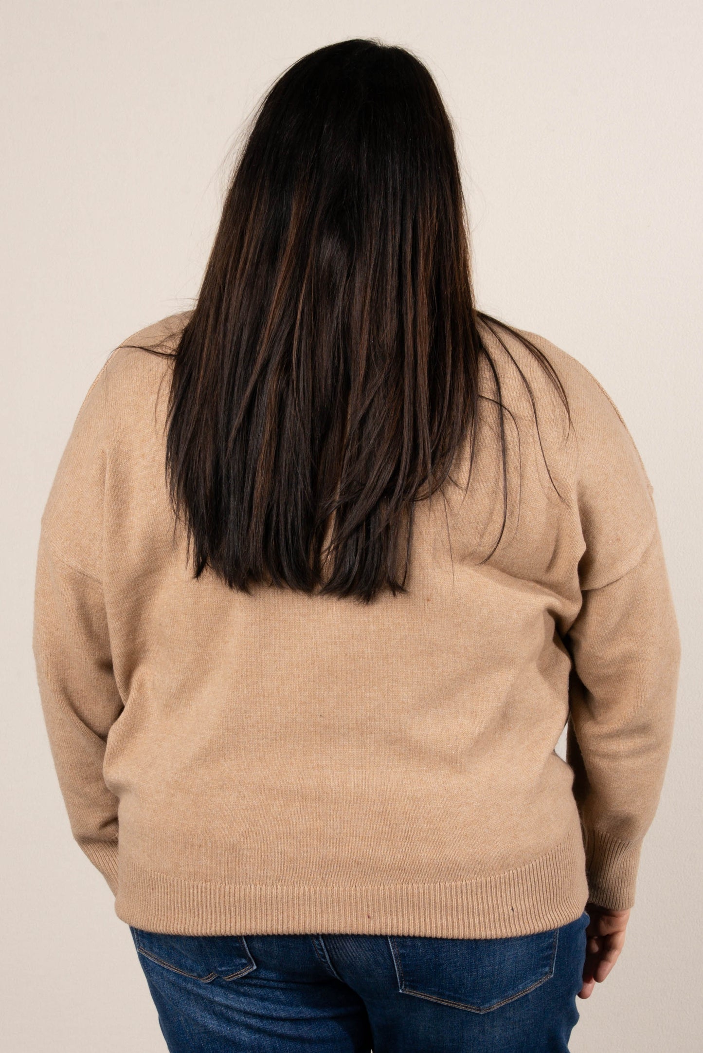 Genevieve Front Seam Mock Neck Sweater