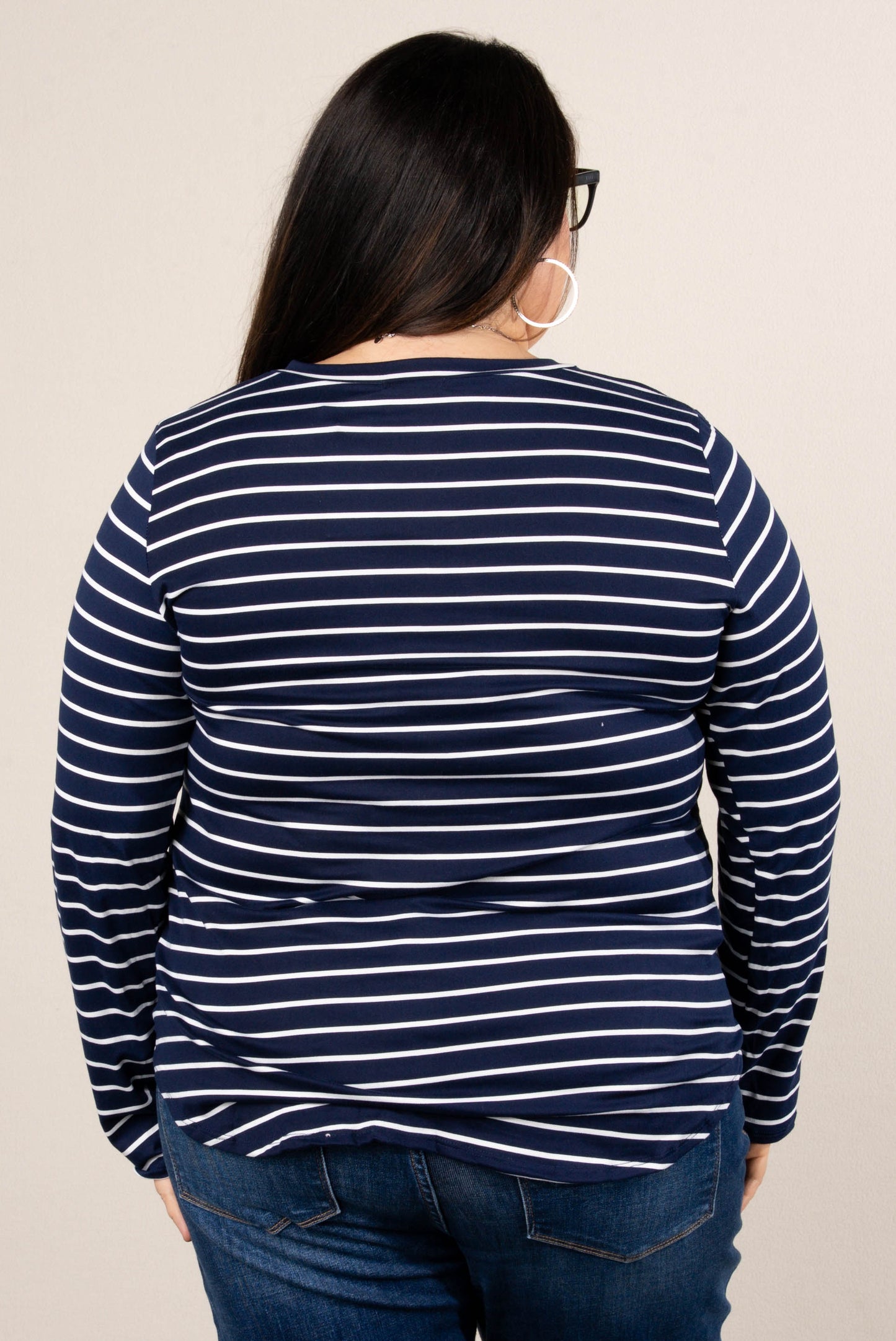 Fine Lines Striped Round Hem Top