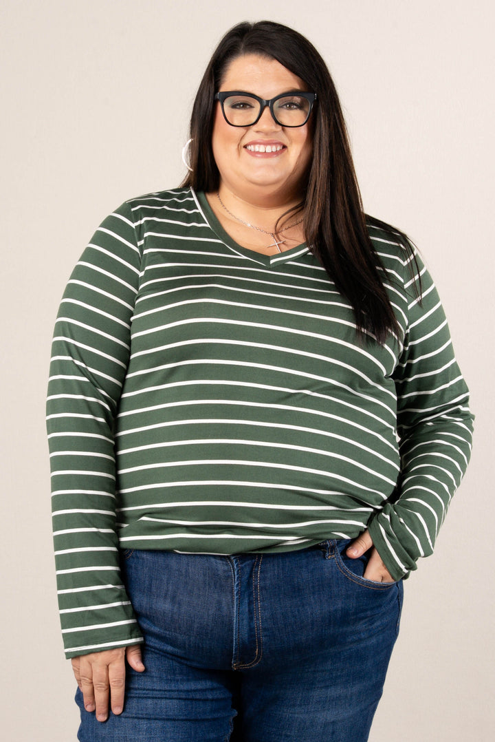 Fine Lines Striped Round Hem Top