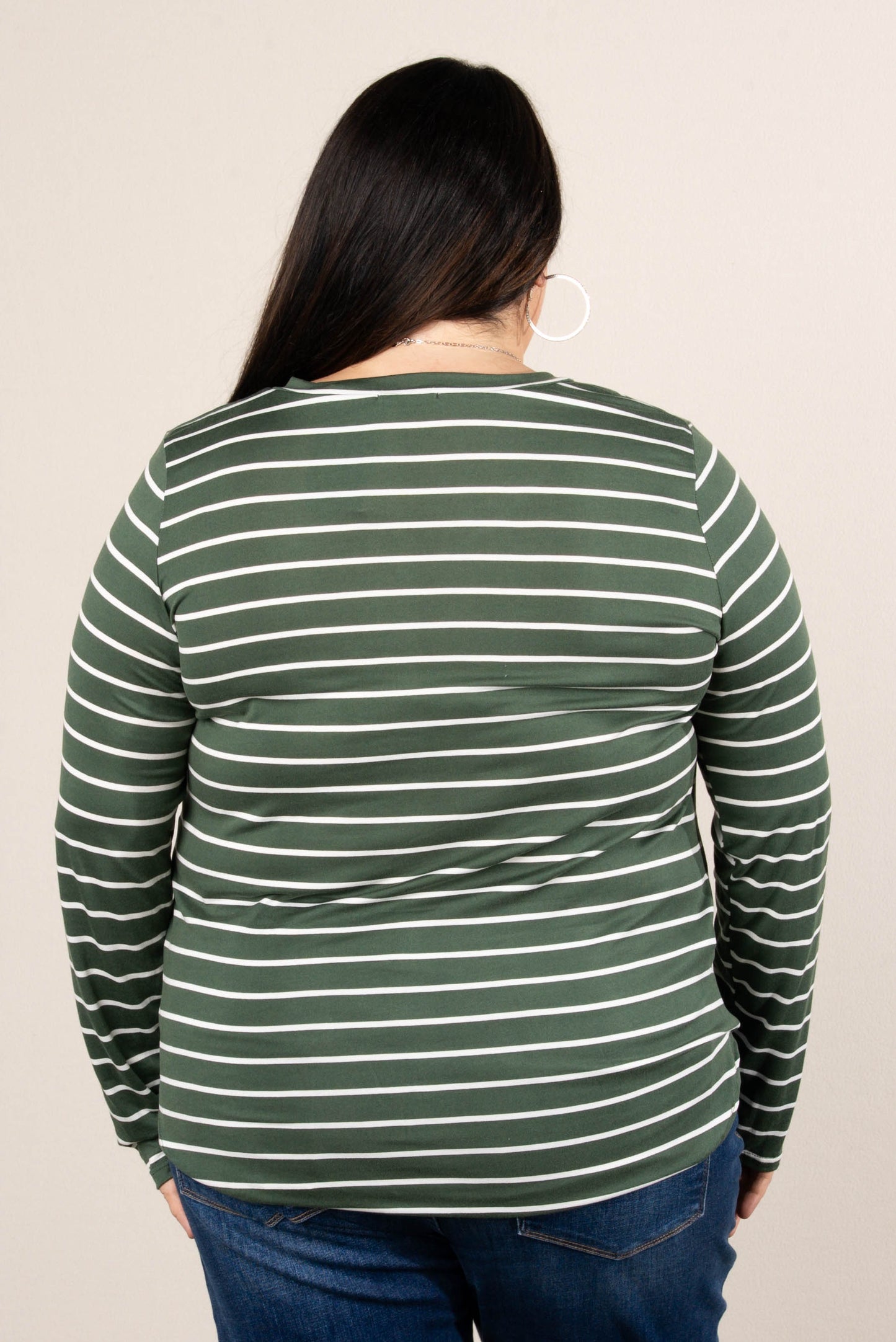 Fine Lines Striped Round Hem Top