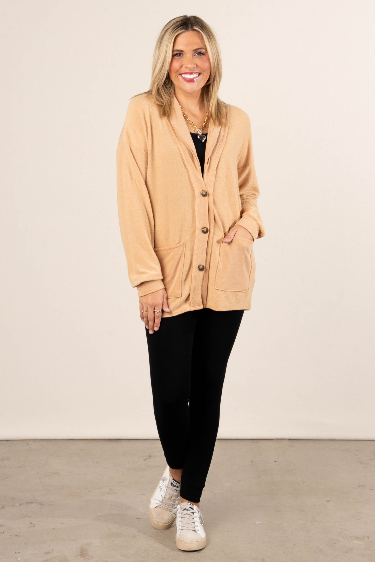 Autumn Air Mixed Knit Shawl Collar Cardigan
