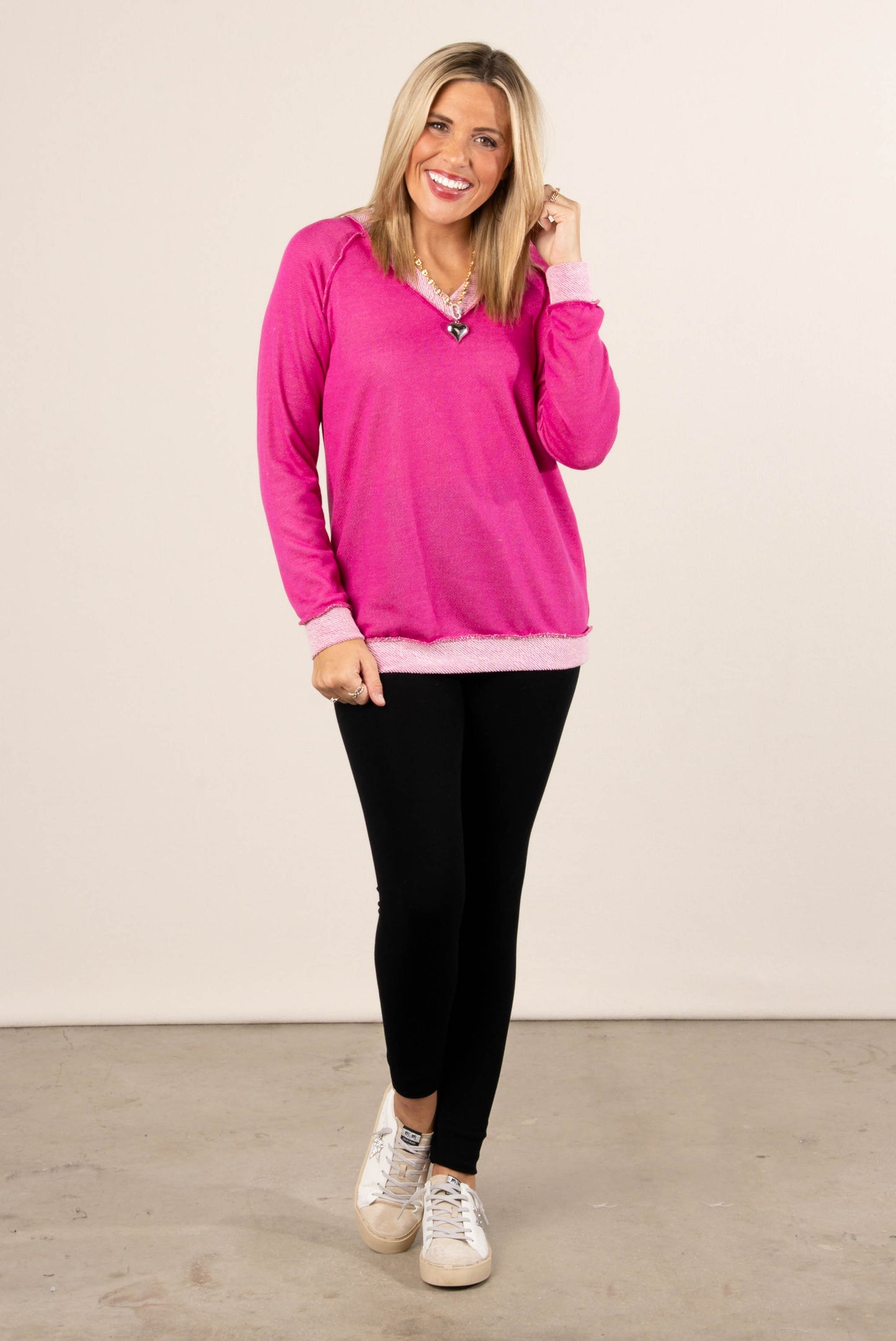 Leif Reverse Knit Raglan Top