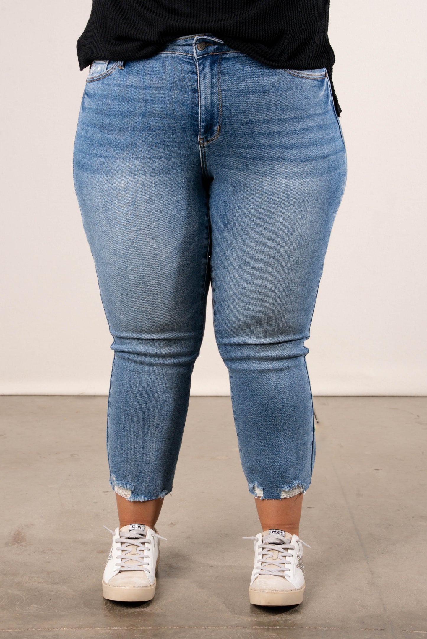 Judy Blue Lennon Mid Rise Crop Kick Flare Jeans