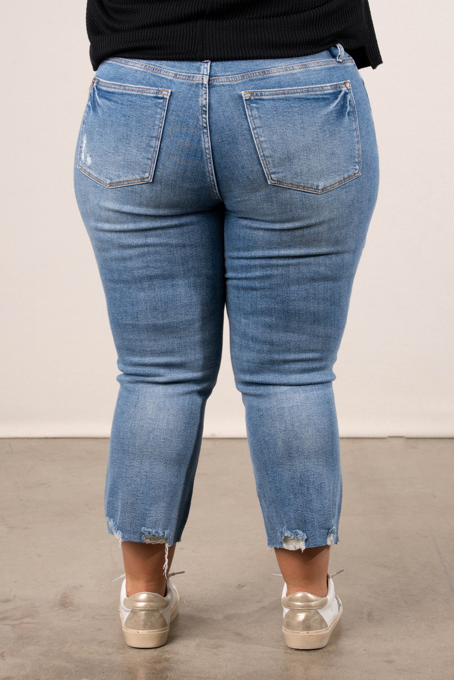 Judy Blue Lennon Mid Rise Crop Kick Flare Jeans