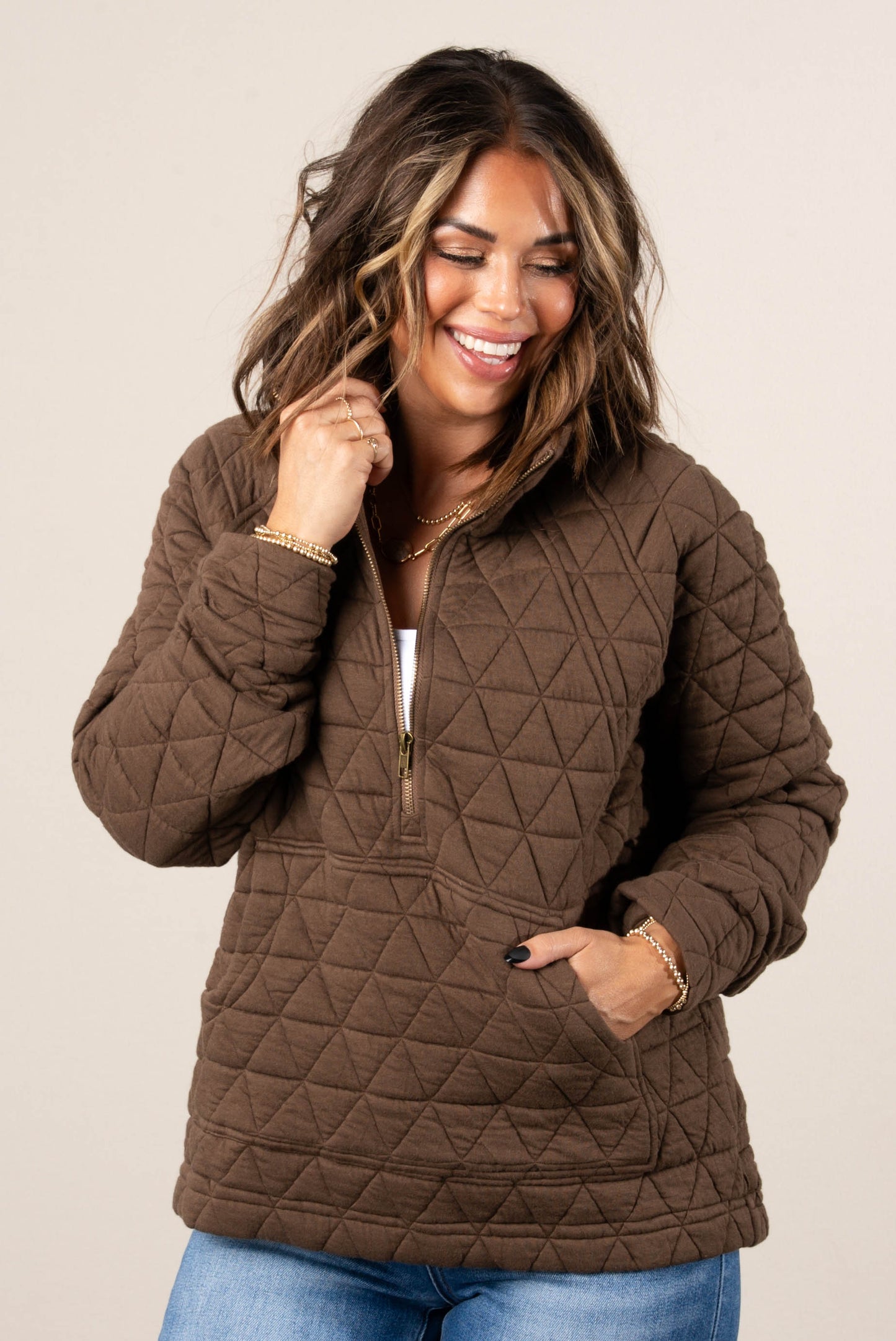 Season Of Colors Quilted Half Zip Pullover