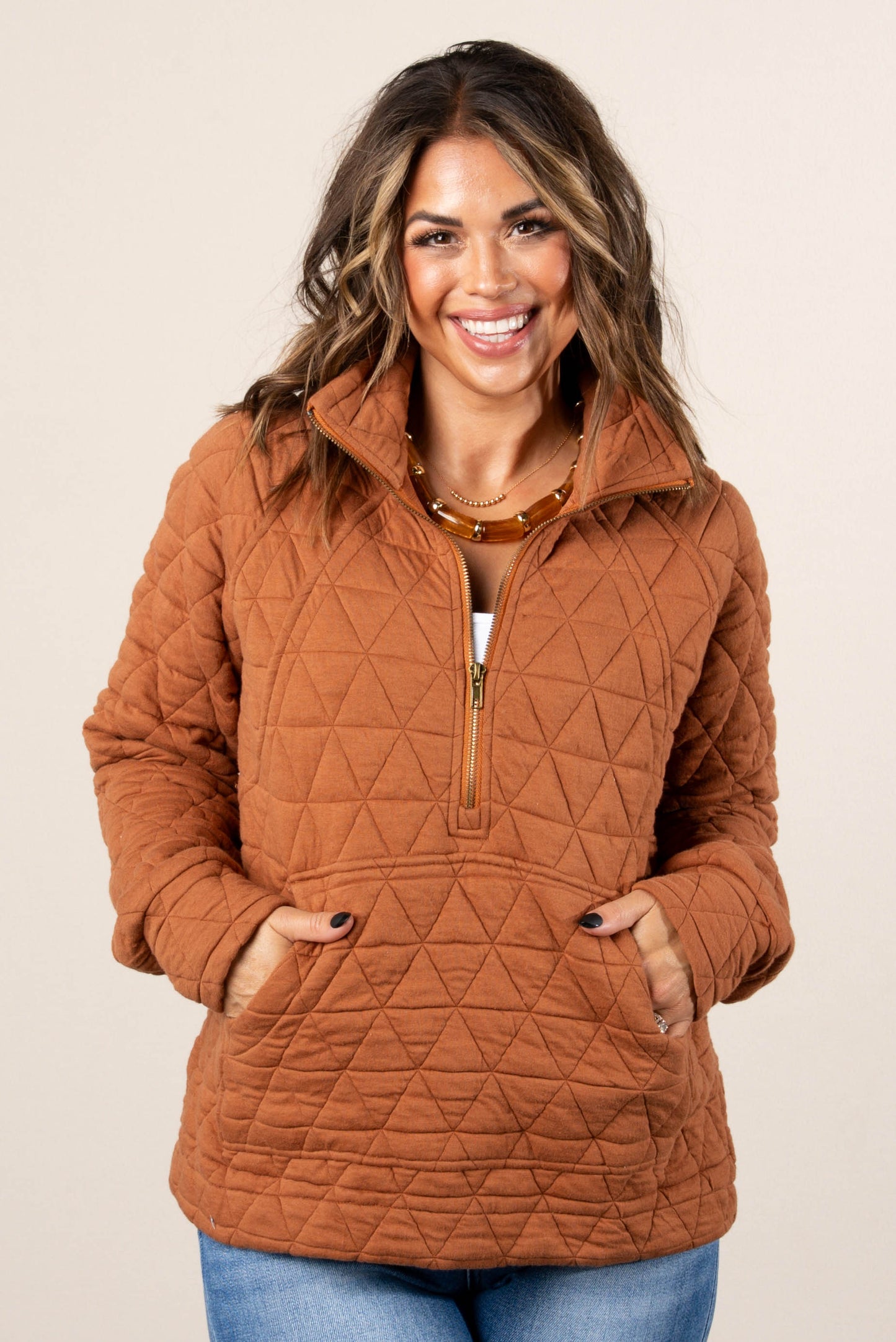 Season Of Colors Quilted Half Zip Pullover