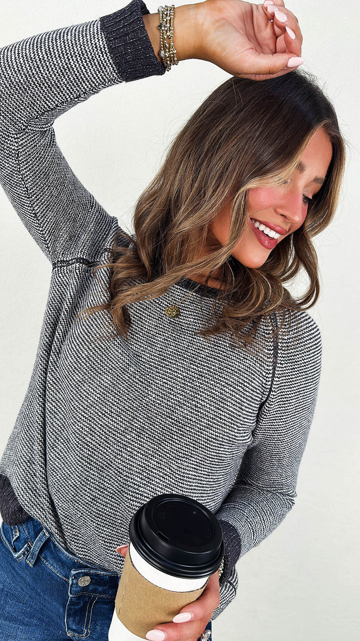 Aurora Pinstriped Raglan Sweater