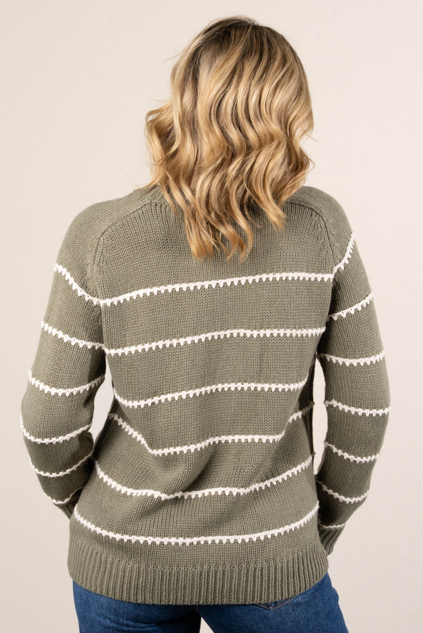 Aniston Stitch Striped Sweater