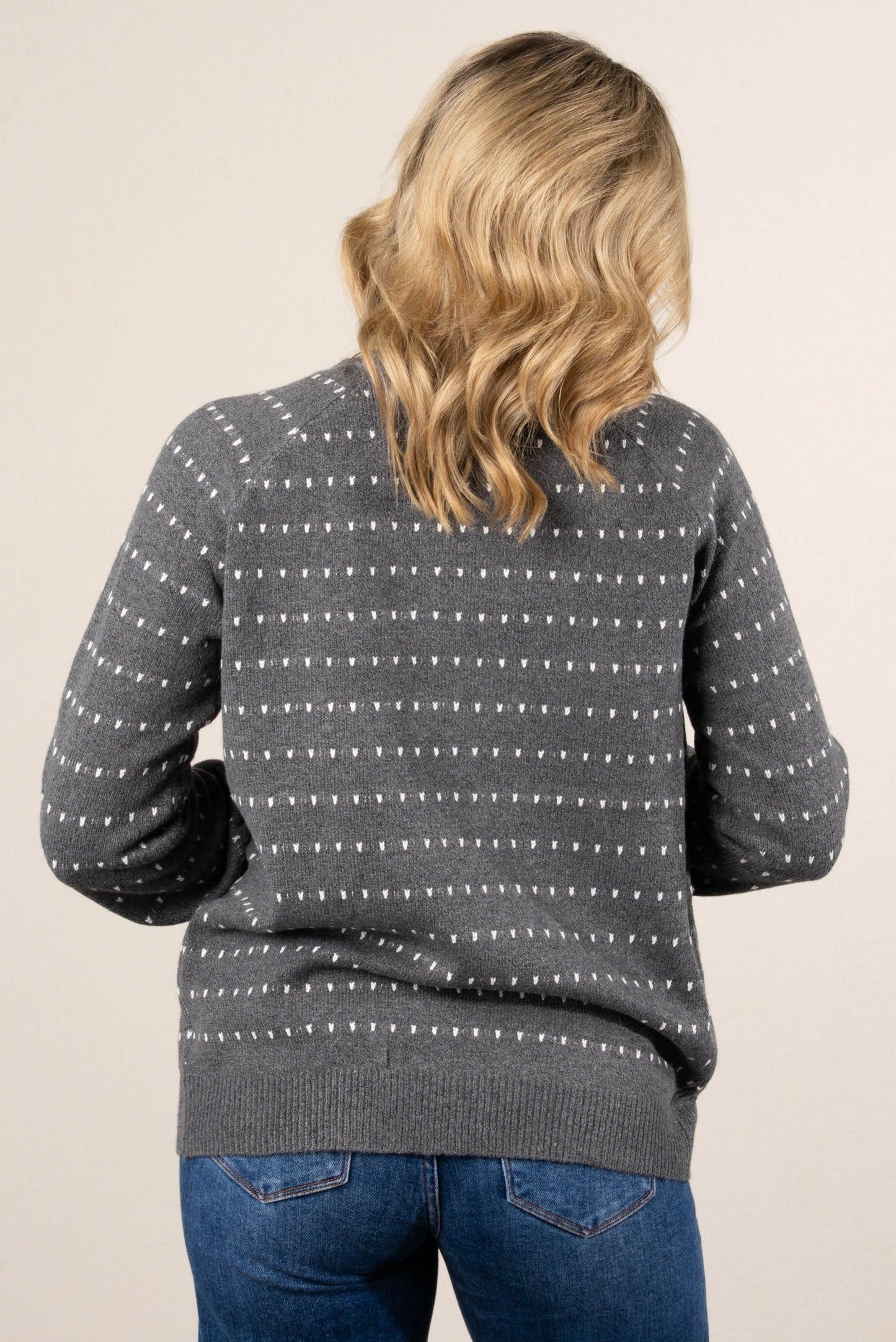 Indie Stitch Striped Open Front Cardigan