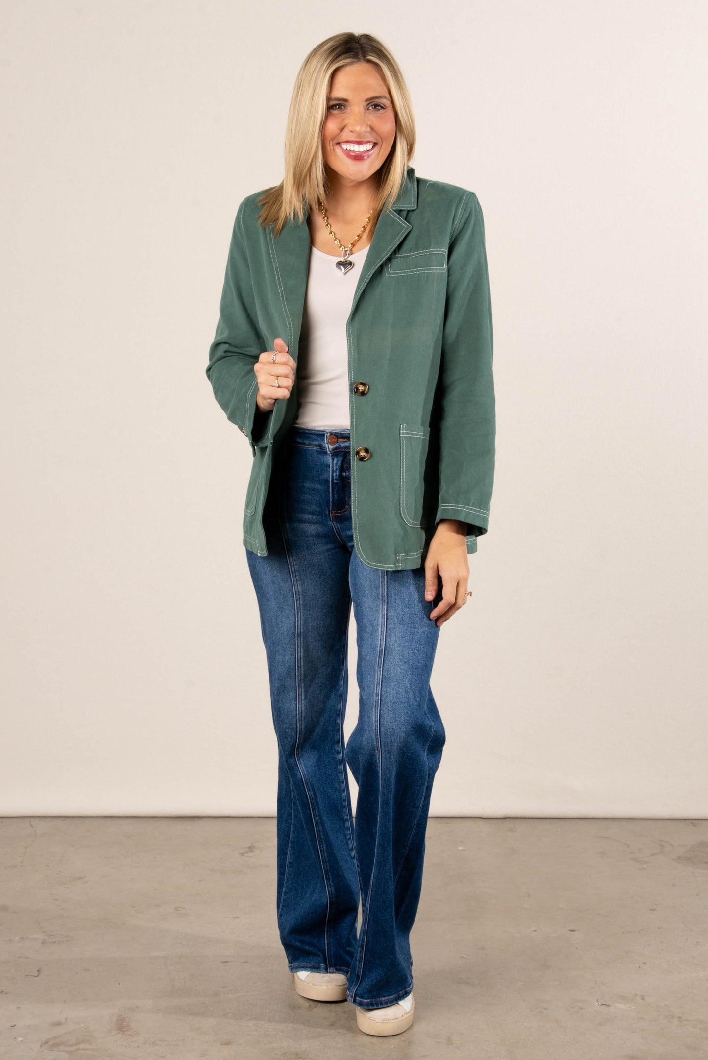 Nantucket Twill Contrast Stitch Blazer