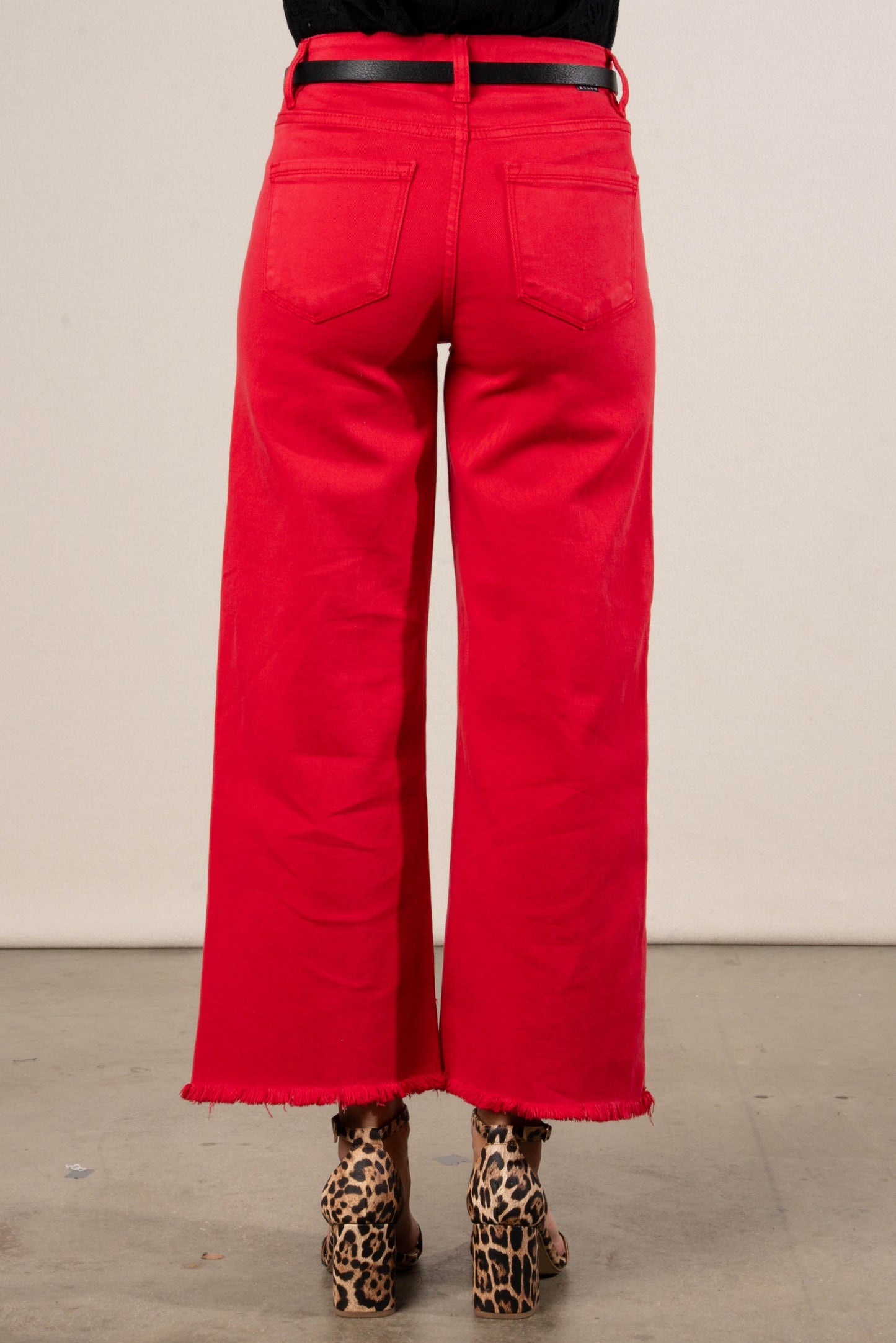 Risen Denim | Billie High Rise Tummy Control Crop Wide Leg Jeans