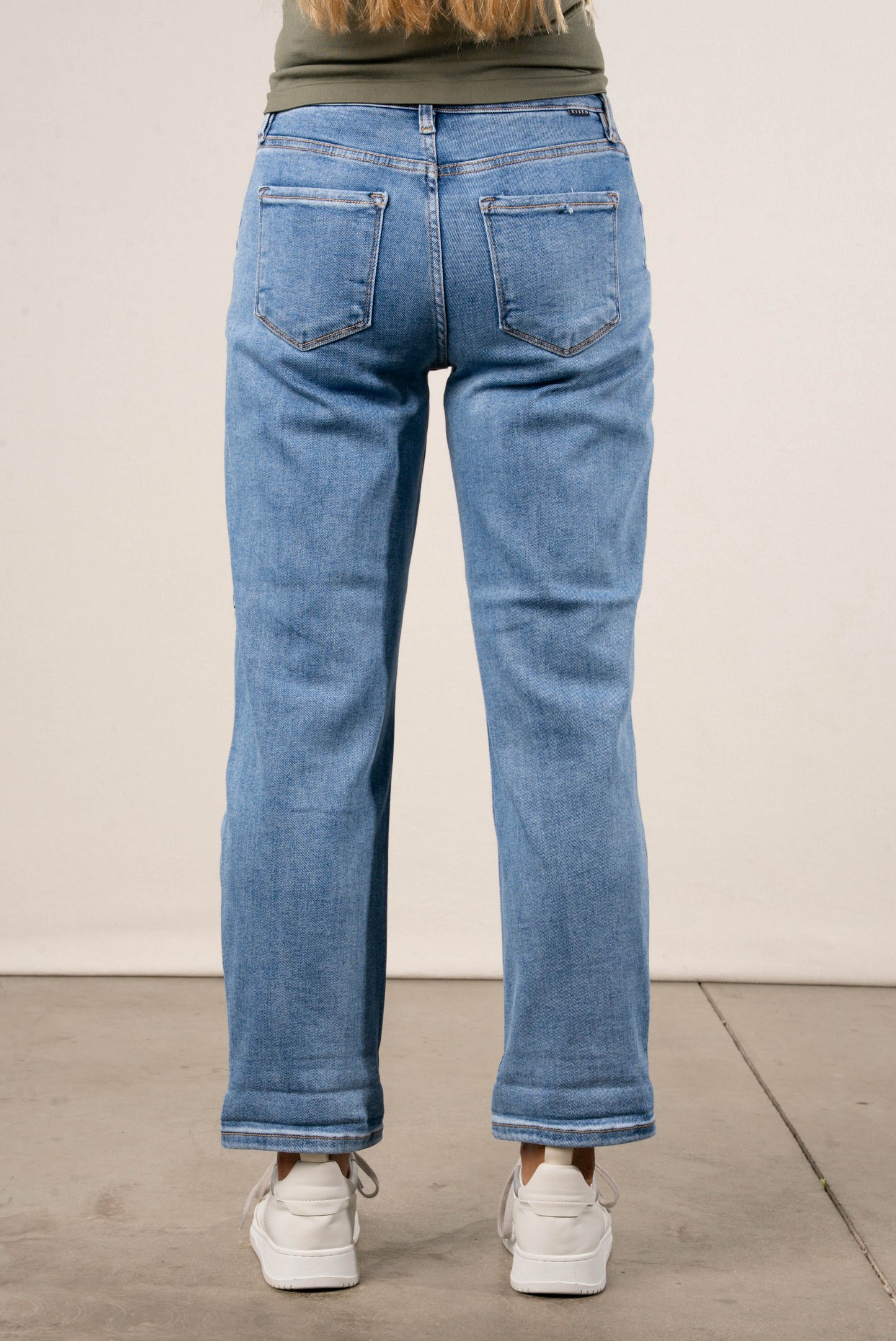 Risen Denim | Juno Mid Rise Rolled Cuff Barrel Jeans