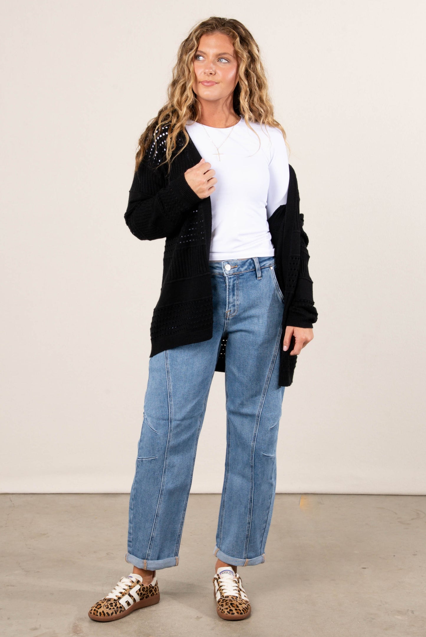 Risen Denim | Juno Mid Rise Rolled Cuff Barrel Jeans