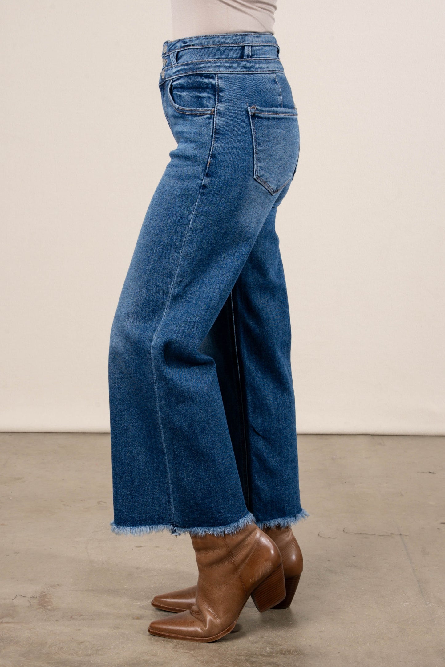 Risen Denim | Tabitha High Rise Crop Wide Leg Jeans