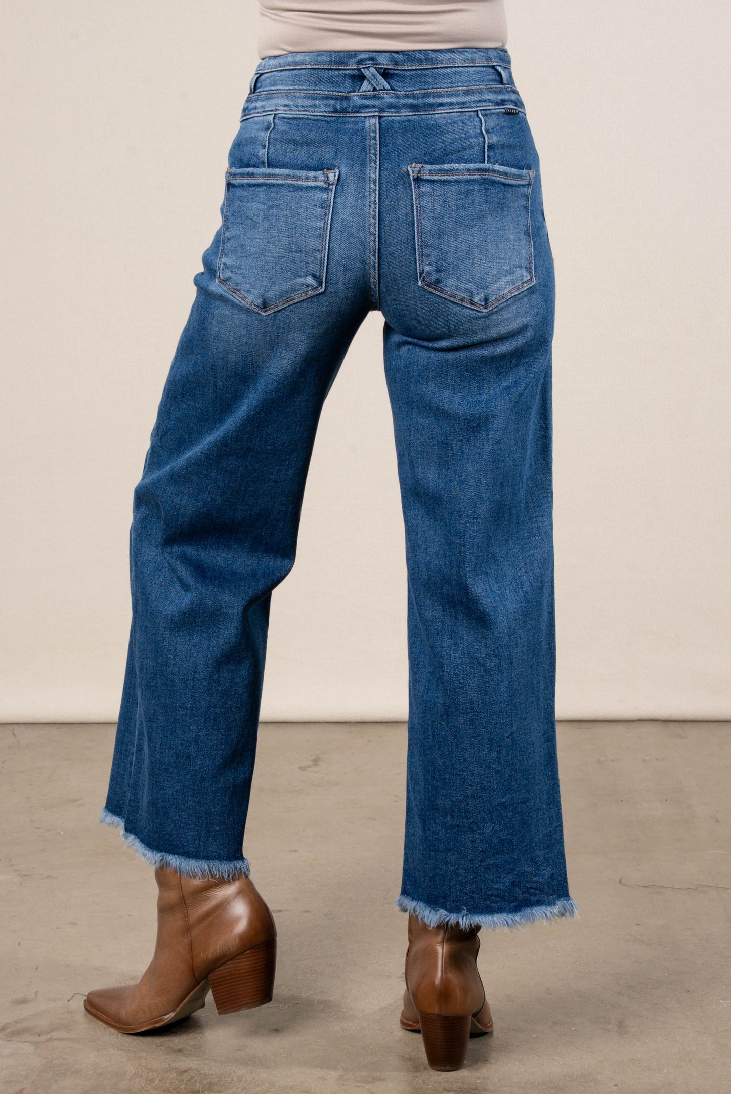 Risen Denim | Tabitha High Rise Crop Wide Leg Jeans
