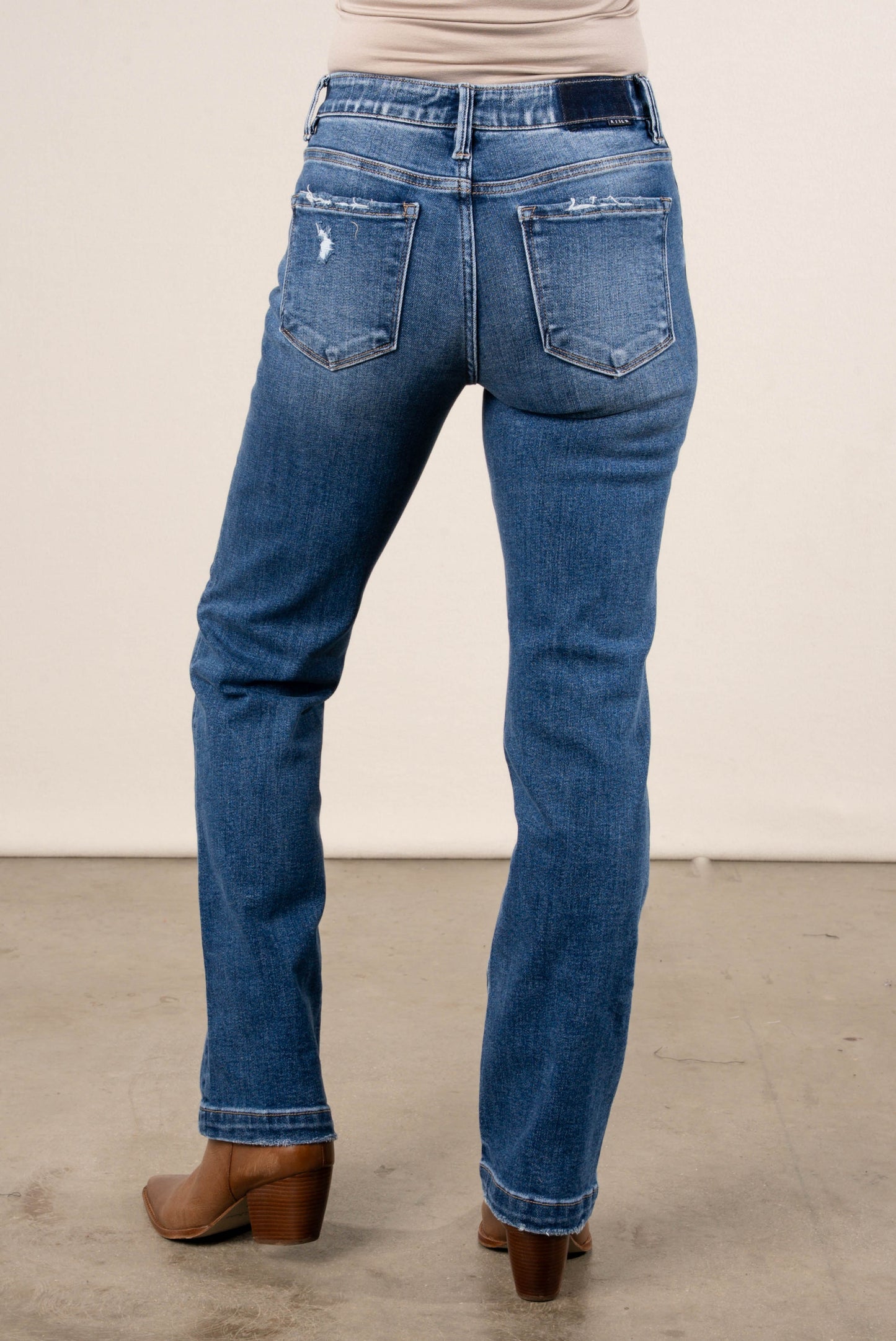 Risen Denim | Colby Mid Rise Tummy Control Straight Leg Jeans